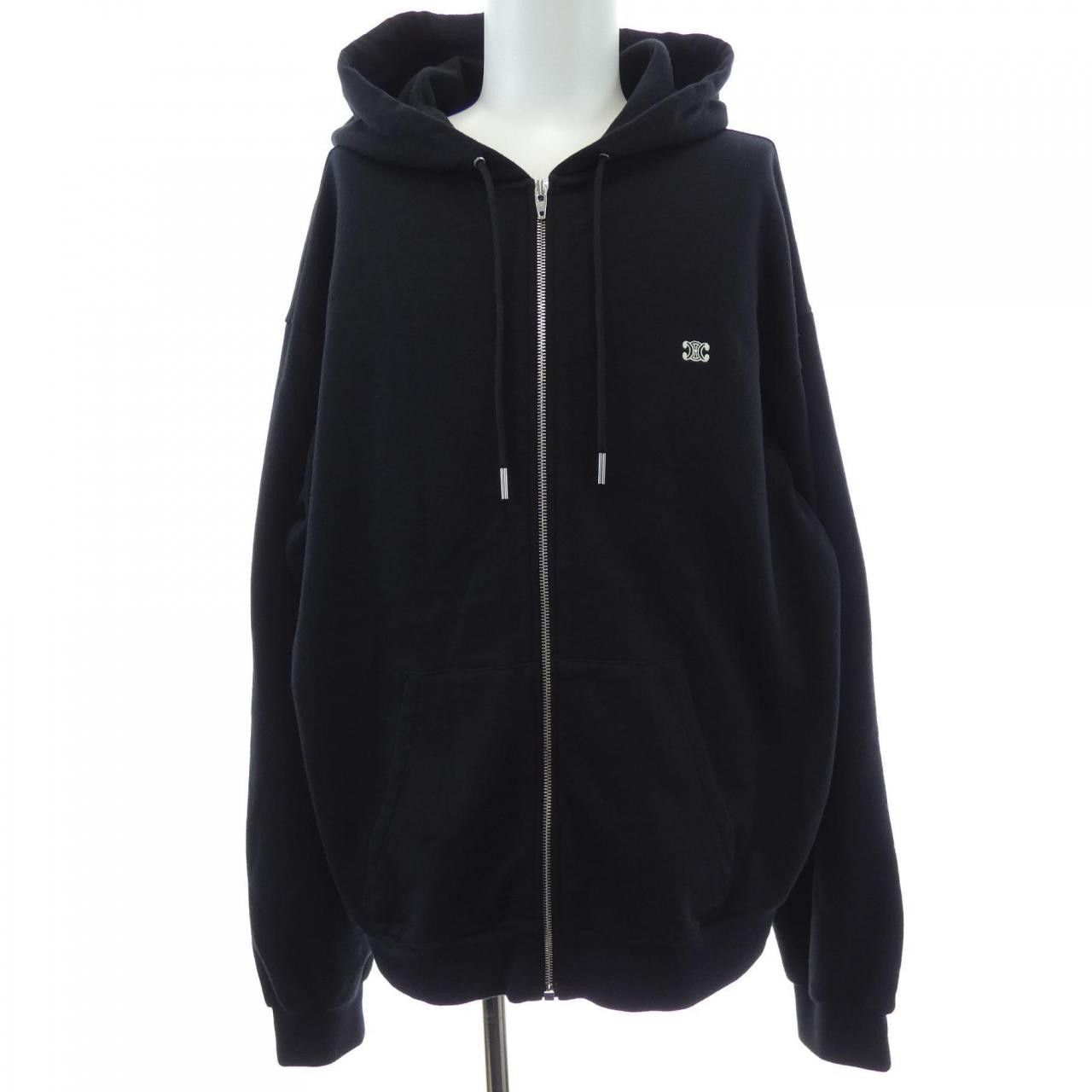 Celine Celine CELINE TRIOMPHE Cashmere Blend Hoodie Textile Sweatshirts & Hoodies 2Y36D450I DUTY FREE for USA Size ONE SIZE - 1 Thumbnail