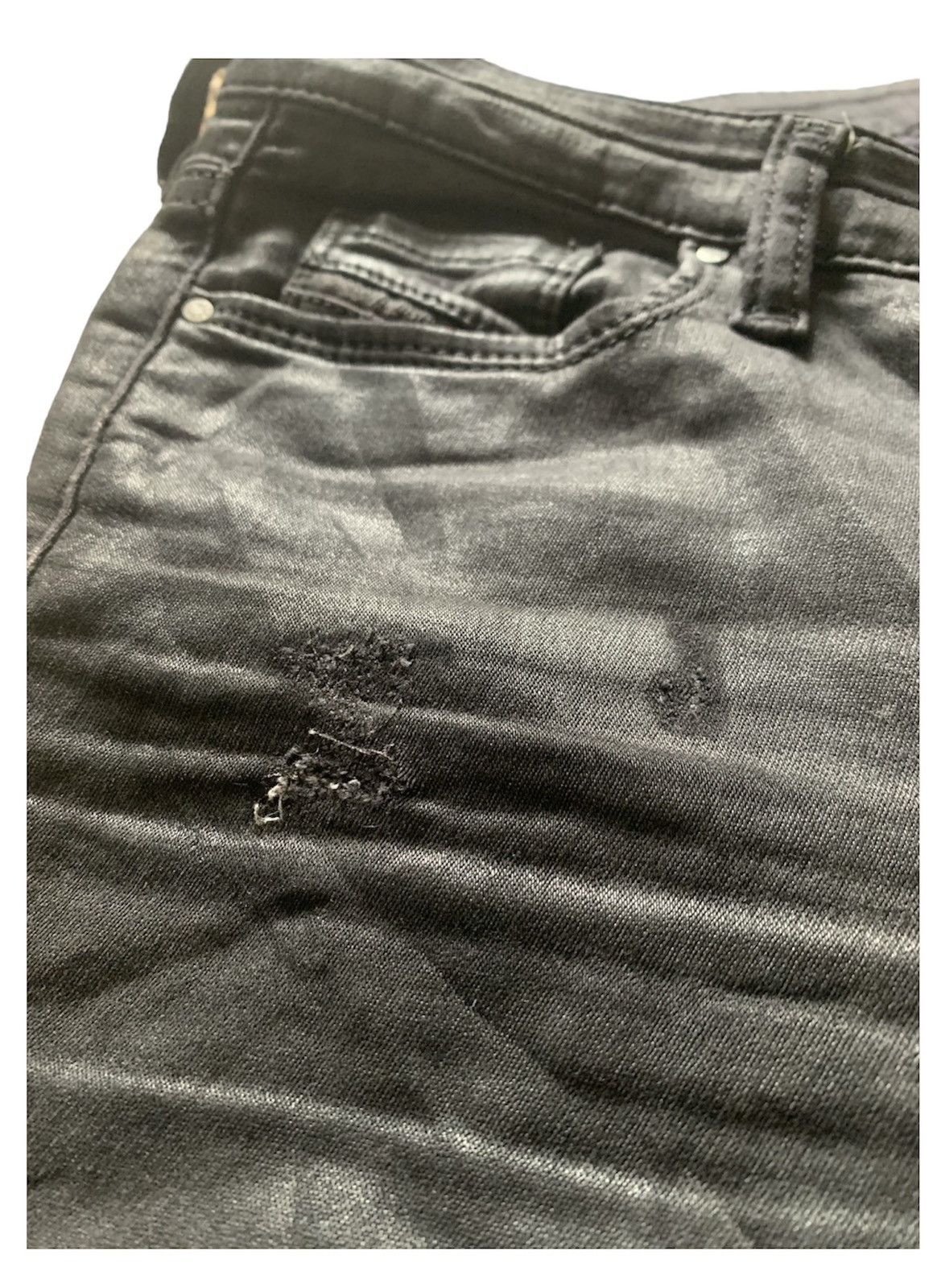 Diesel Black Gold DISTRESSED WAX DENIM COWHIDE LEATHER SLIM FIT Size US 30 / EU 46 - 9 Thumbnail