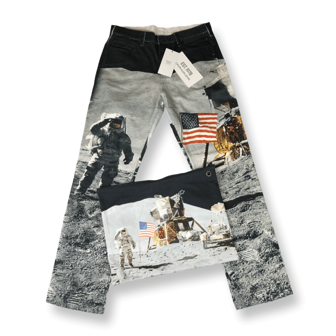 Pre-owned Calvin Klein X Calvin Klein 205w39nyc Raf Simons Era Est. 1978 Moon Landings Straight Jeans