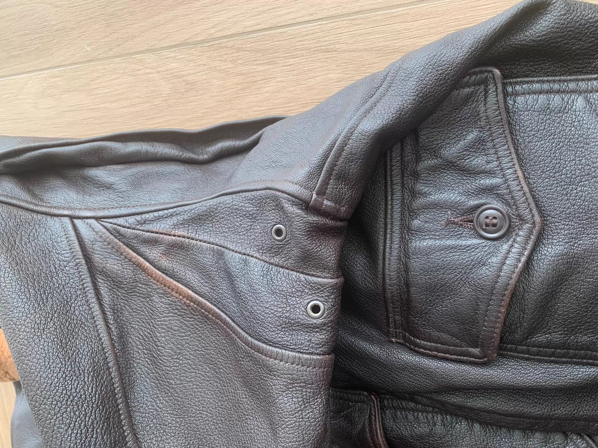 Cockpit USA COCKPIT G1 Vintage Goatskin Men's Biker Jacket USA Size US S / EU 44-46 / 1 - 8 Thumbnail