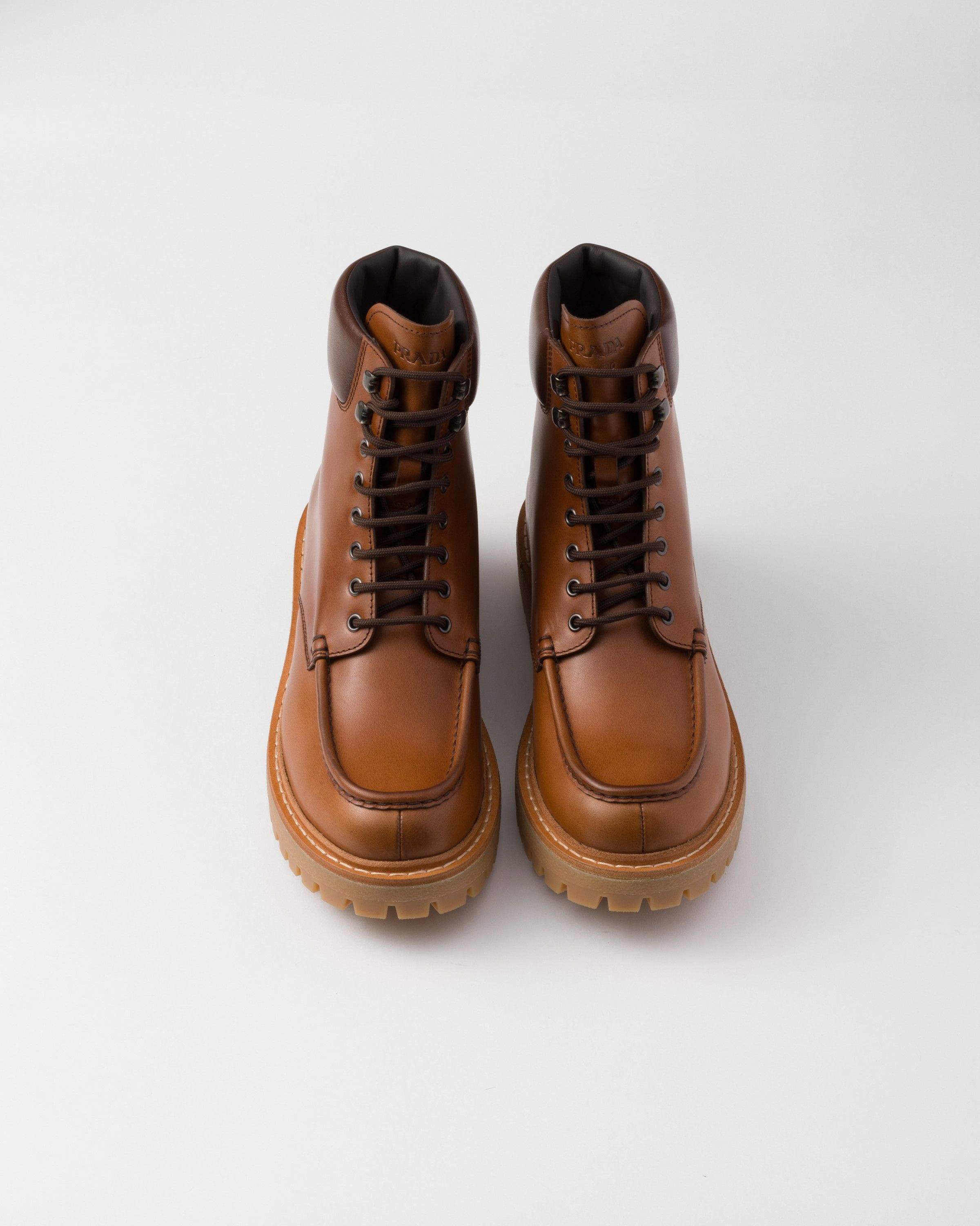 Prada o1la1rc1a0925 Leather Work Boots in Brown Size US 9.5 / EU 42-43 - 3 Thumbnail
