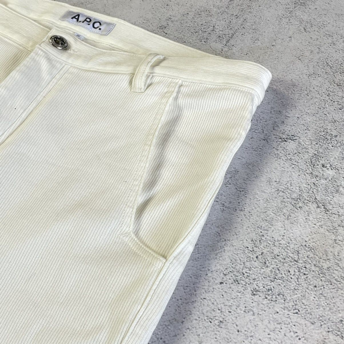 A.P.C. A.P.C. Rue Madame Paris Cream White Stretch Pants Size US 30 / EU 46 - 4 Thumbnail