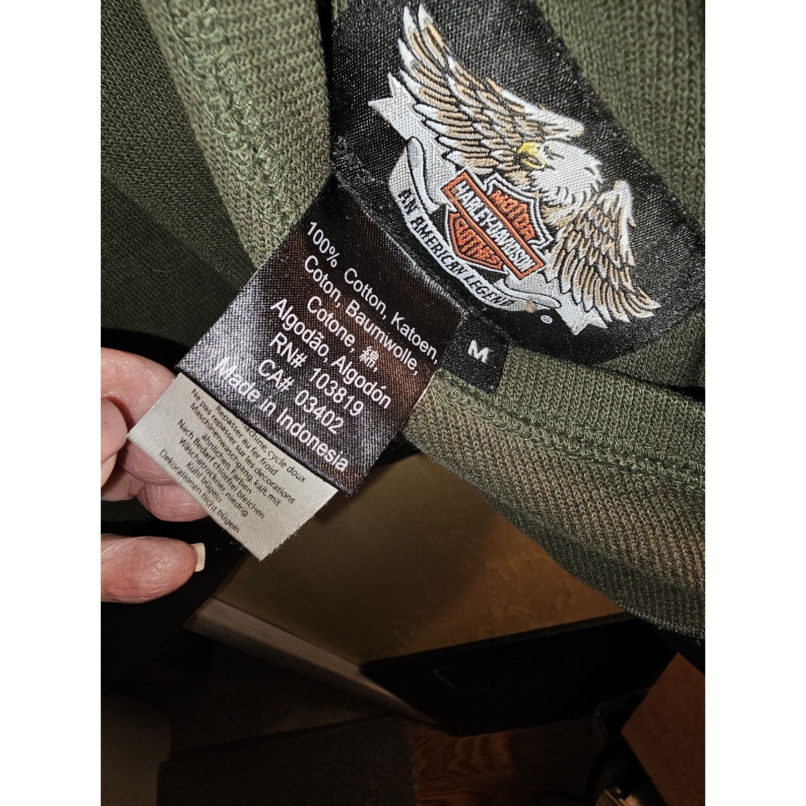Harley Davidson Harley-Davidson Hooded Sweater Green And Black Size Medium Size US M / EU 48-50 / 2 - 6 Thumbnail