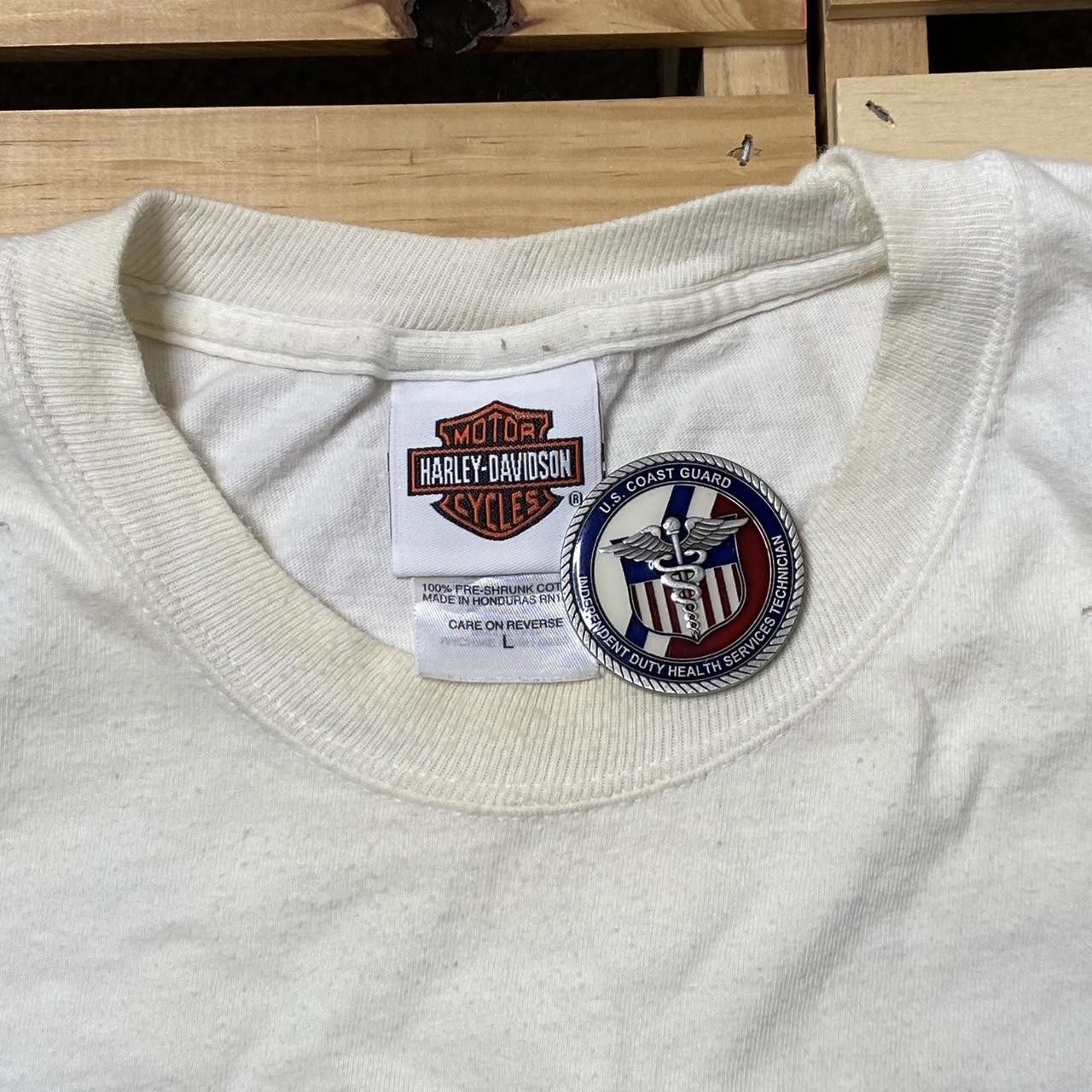 Harley Davidson Harley Davidson TX 2010 White Thrashed Biker Tee Size Large Size US L / EU 52-54 / 3 - 4 Thumbnail