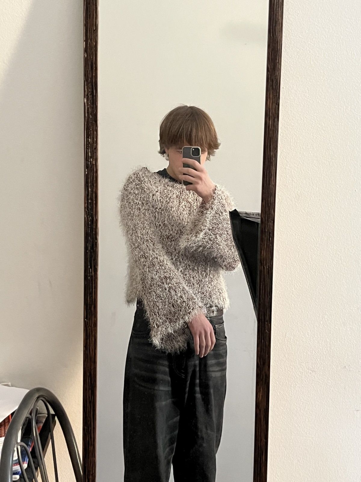 Hysteric Glamour 🔥00'S RICK OWENS VIBE FAUX FUR MOHAIR CROPPED SWEATER 00'S Size US S / EU 44-46 / 1 - 4 Thumbnail