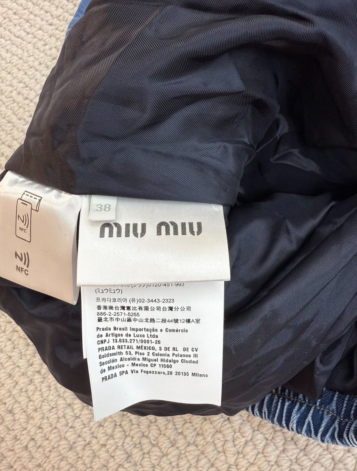 Miu Miu Miu Miu Navy Denim Down Jacket Size XS / US 0-2 / IT 36-38 - 4 Thumbnail