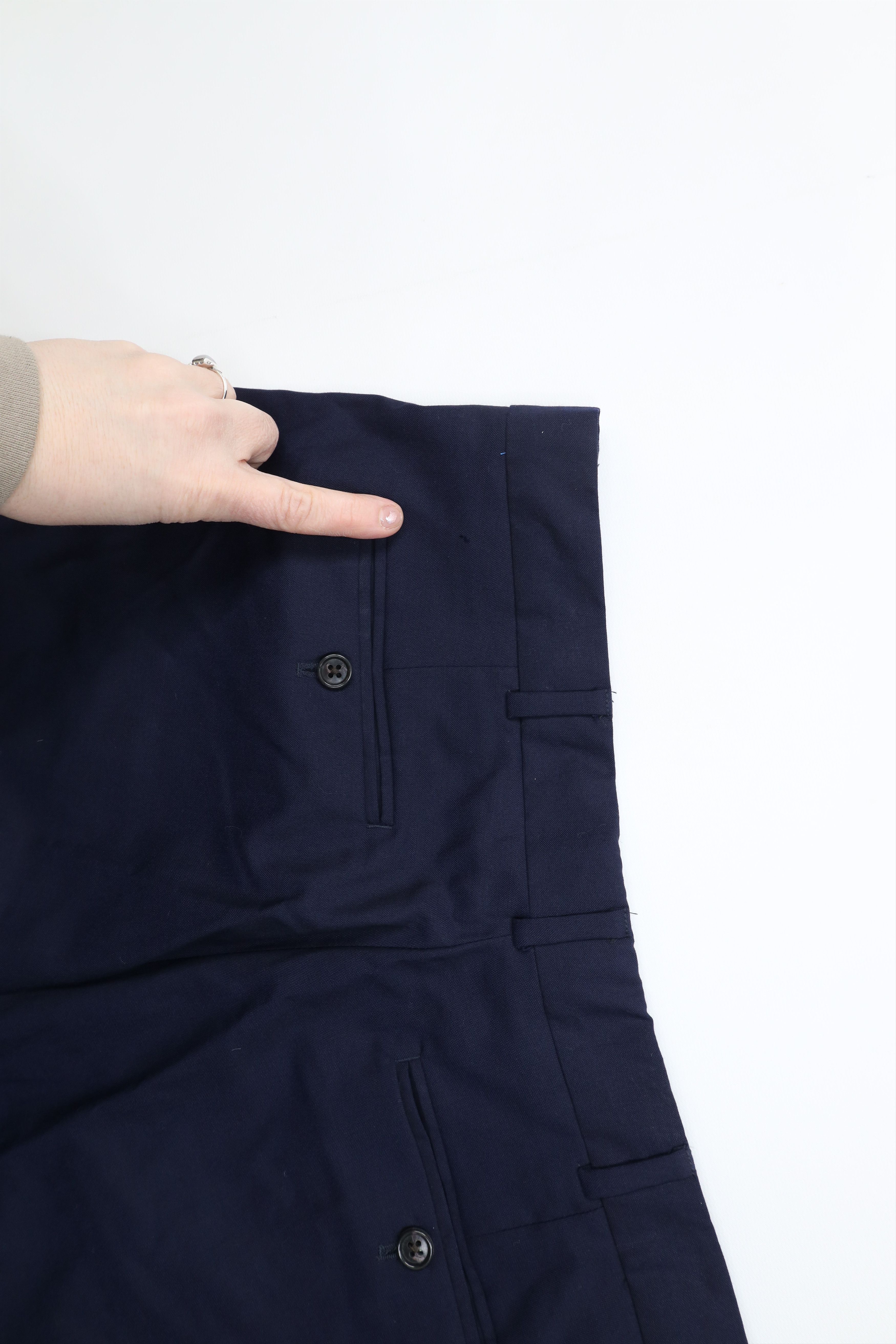 Lands' End Vintage 90s Lands End Knit Wide Leg Chino Pants Navy Blue Size US 36 / EU 52 - 11 Thumbnail