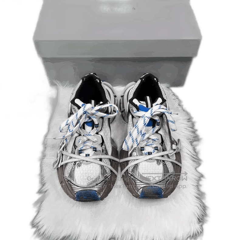 Balenciaga Balenciaga Blue and White Sneakers 3XL. Size US 10.5 / EU 43-44 - 1 Thumbnail