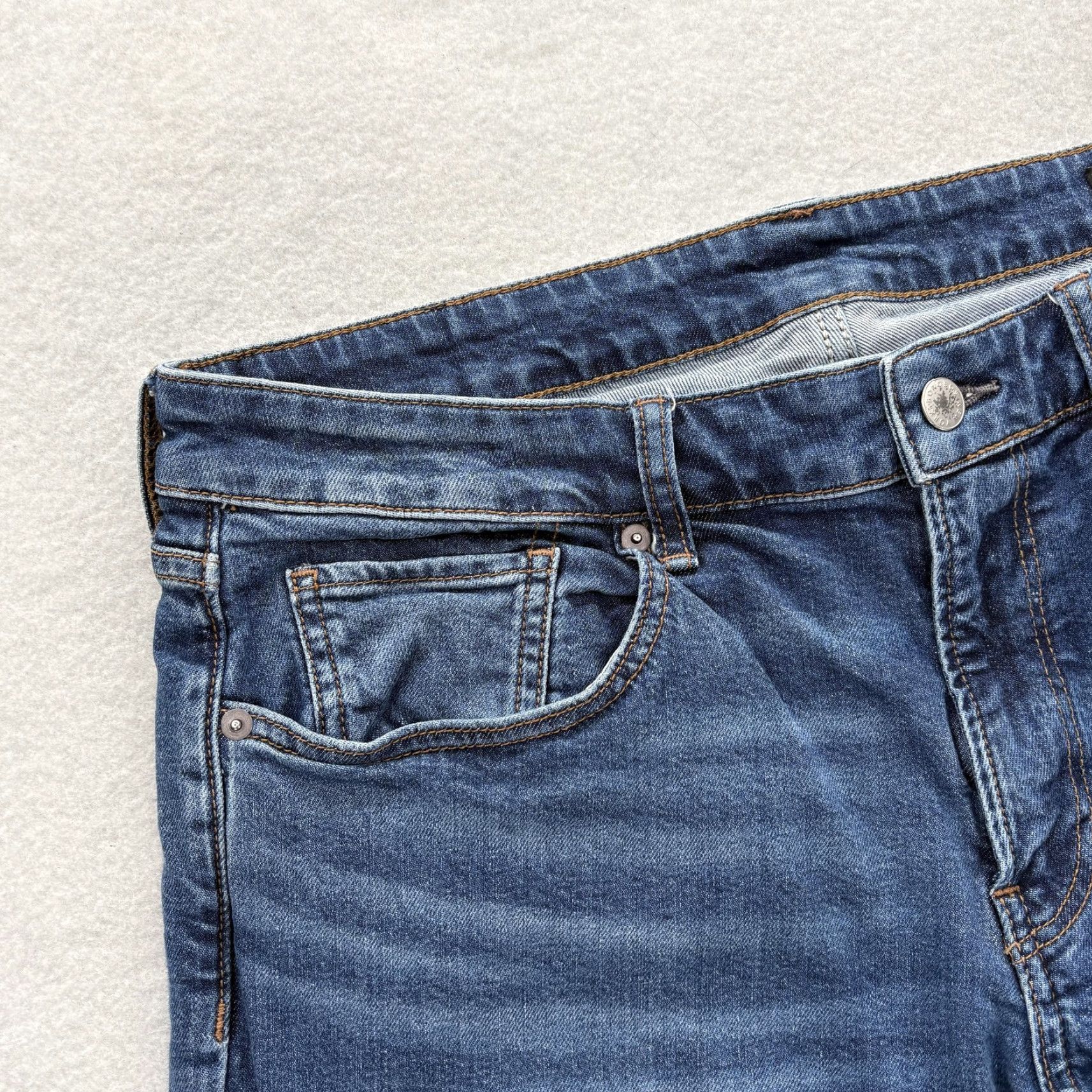 Bonobos Bonobos Jeans Mens 34x34 Blue Medium Wash Slim Straight Stretch Denim Pants Size US 34 / EU 50 - 3 Thumbnail