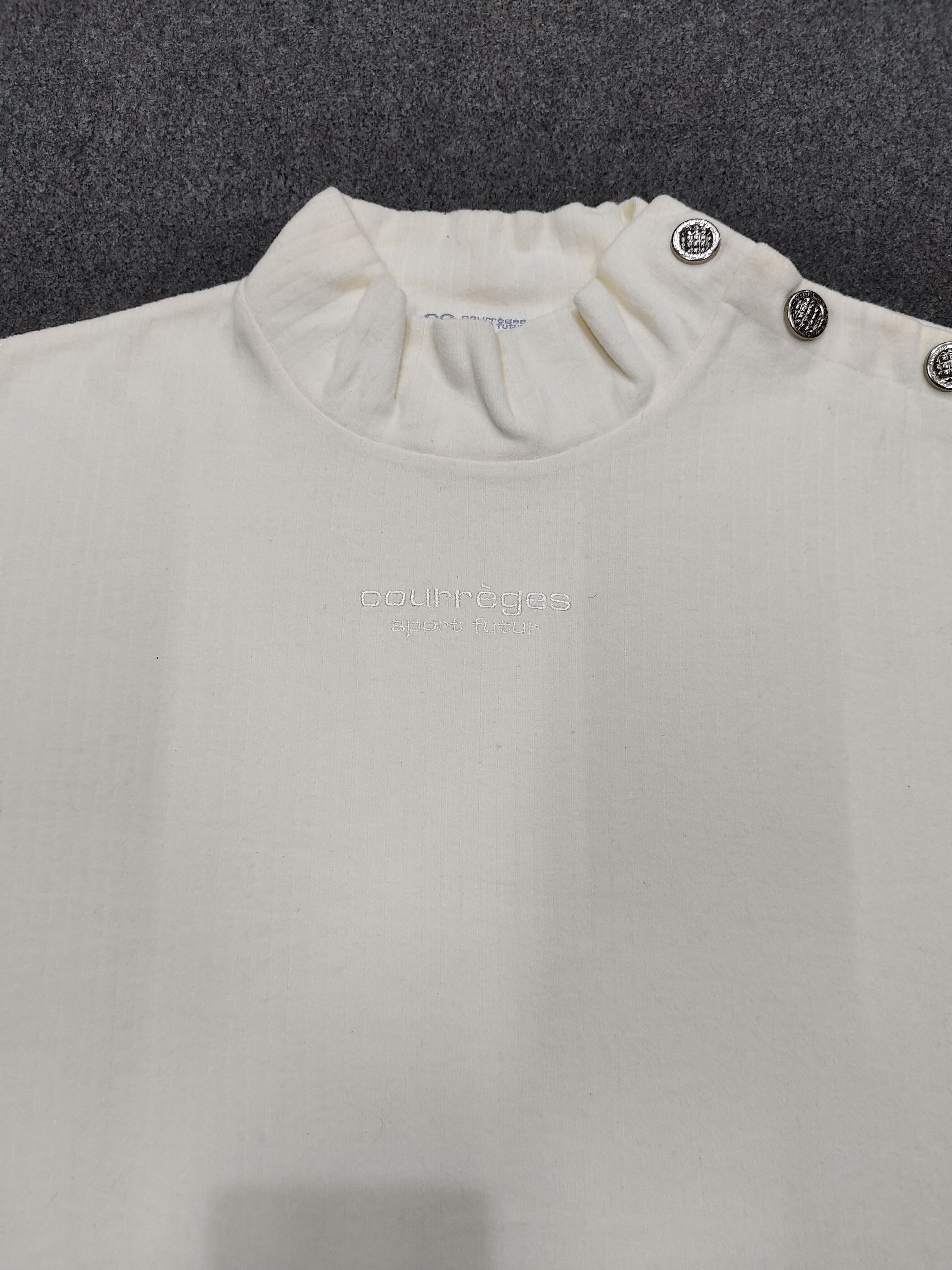 Courreges RARE 🇫🇷 Vtg Courreges Center Logo Embroidered Turtleneck Size L / US 10 / IT 46 - 6 Thumbnail