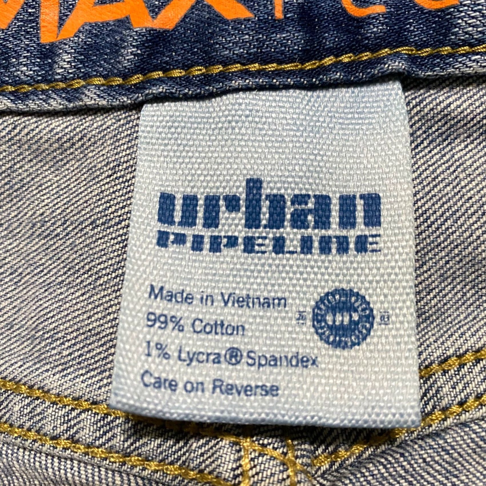 Vintage Urban Pipeline Jeans Men Slim Straight 38x30 Blue Denim Mid Rise Medium Wash 5-Pocket Design Size US 38 / EU 54 - 4 Thumbnail