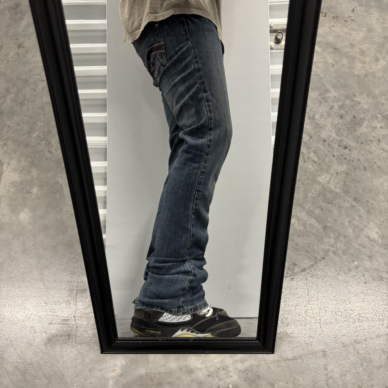 Japanese Brand × Vintage Crazy Vintage Y2K/2000s Grunge Dark Wash Bootcut Denim Jeans! Size US 29 - 2 Thumbnail