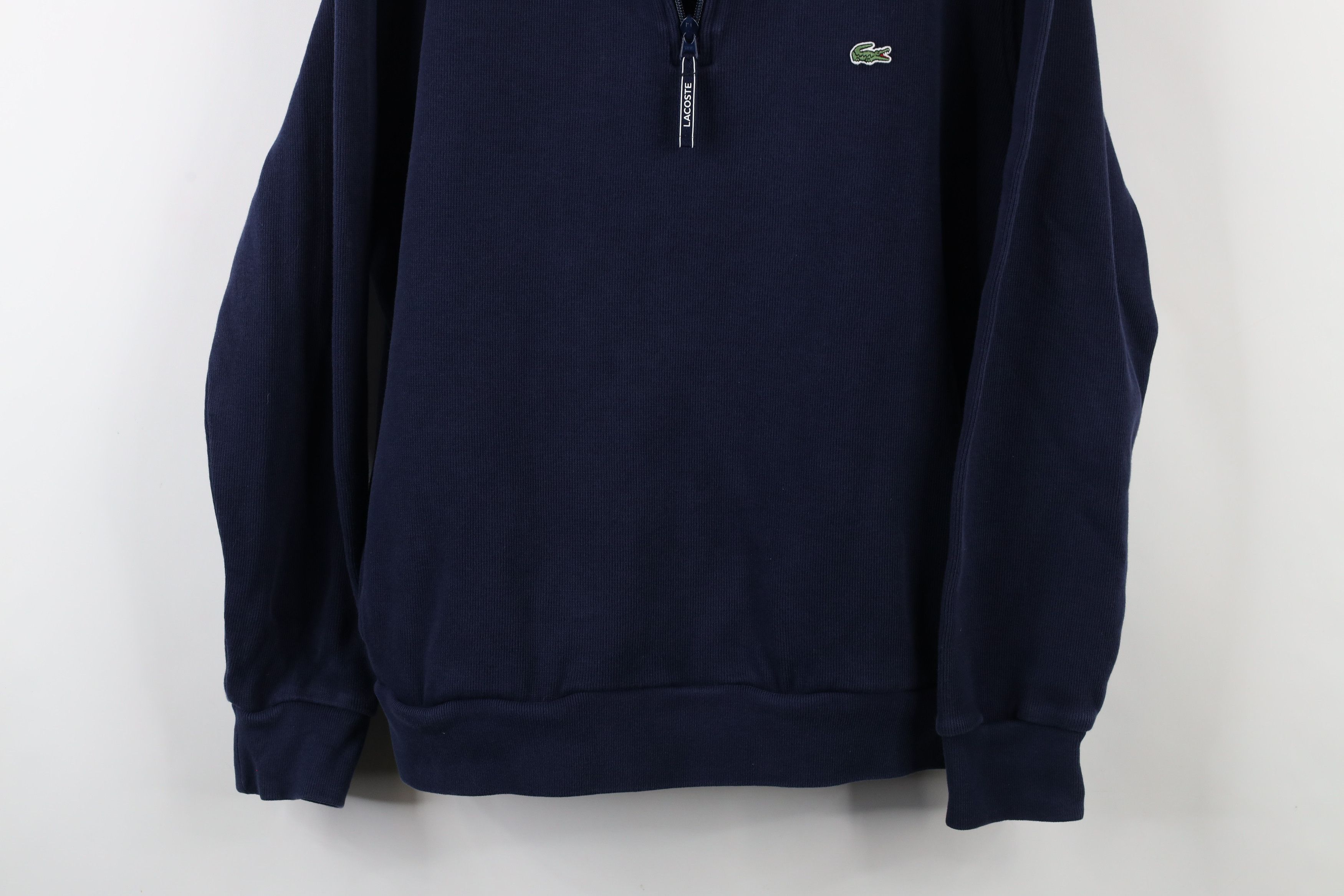 Lacoste × Vintage Lacoste Logo Cotton Ribbed Knit Half Zip Pullover Sweater Size US XXL / EU 58 / 5 - 3 Thumbnail