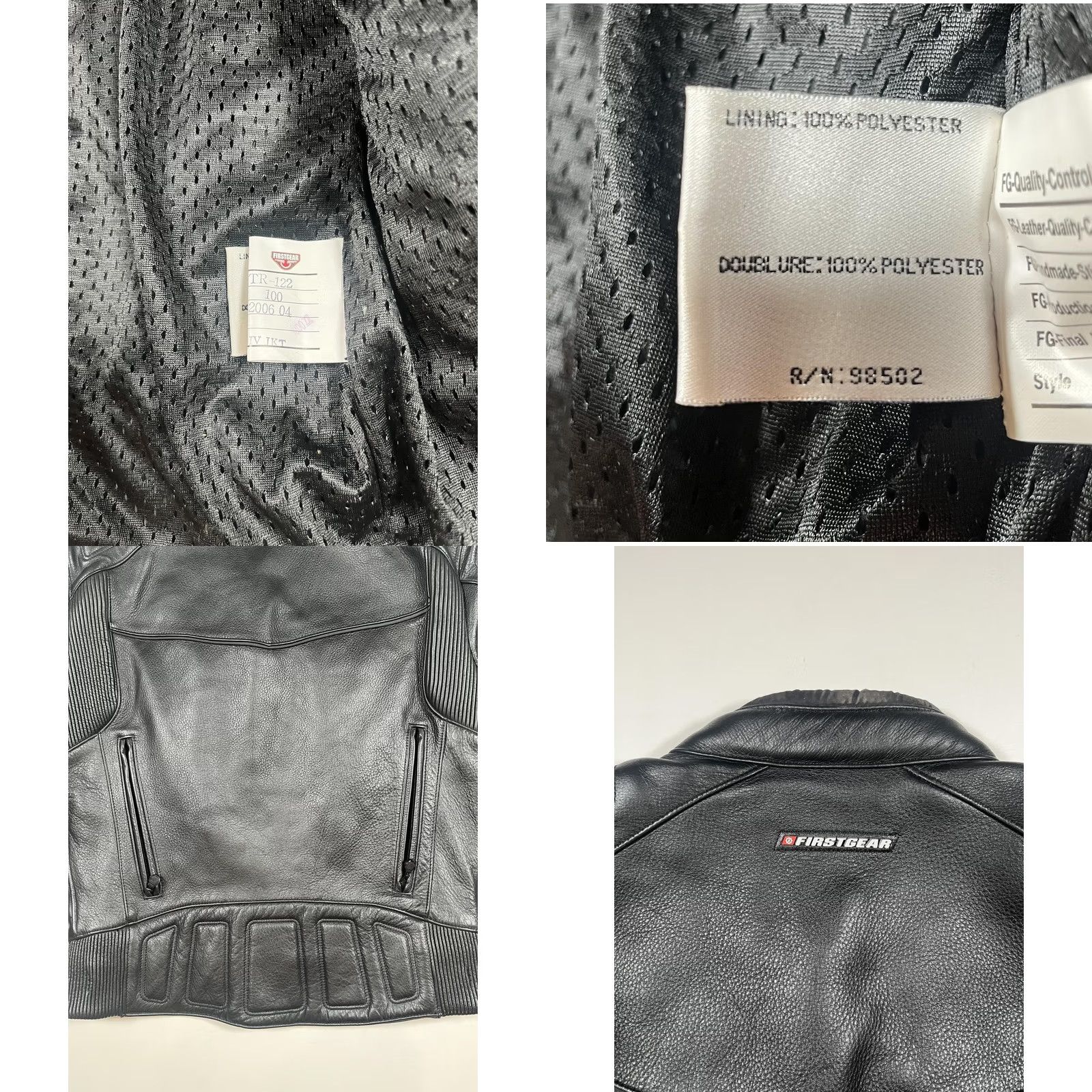 Vintage Firstgear Jacket Womens Large Black Leather Motorcycle Riding Armor TR-122 Size L / US 10 / IT 46 - 8 Thumbnail