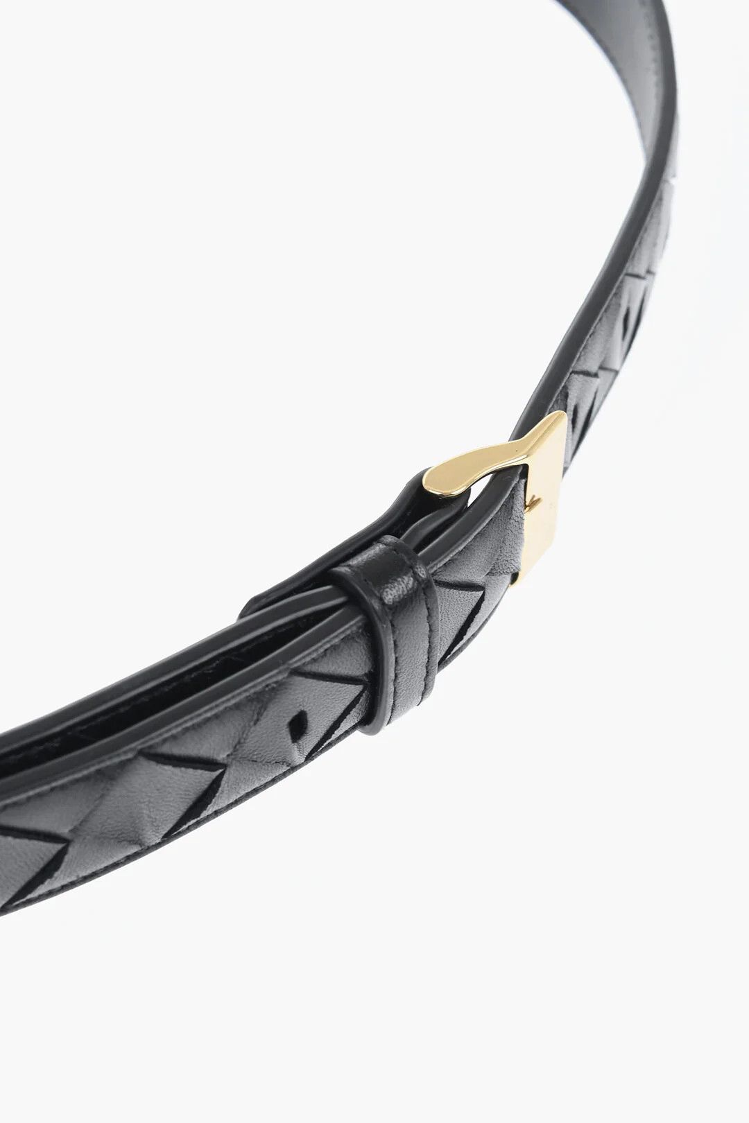 Bottega Veneta og1mm0426 Size: 75 / Slim-Fit Woven Leather Belt in Black Size ONE SIZE - 3 Thumbnail