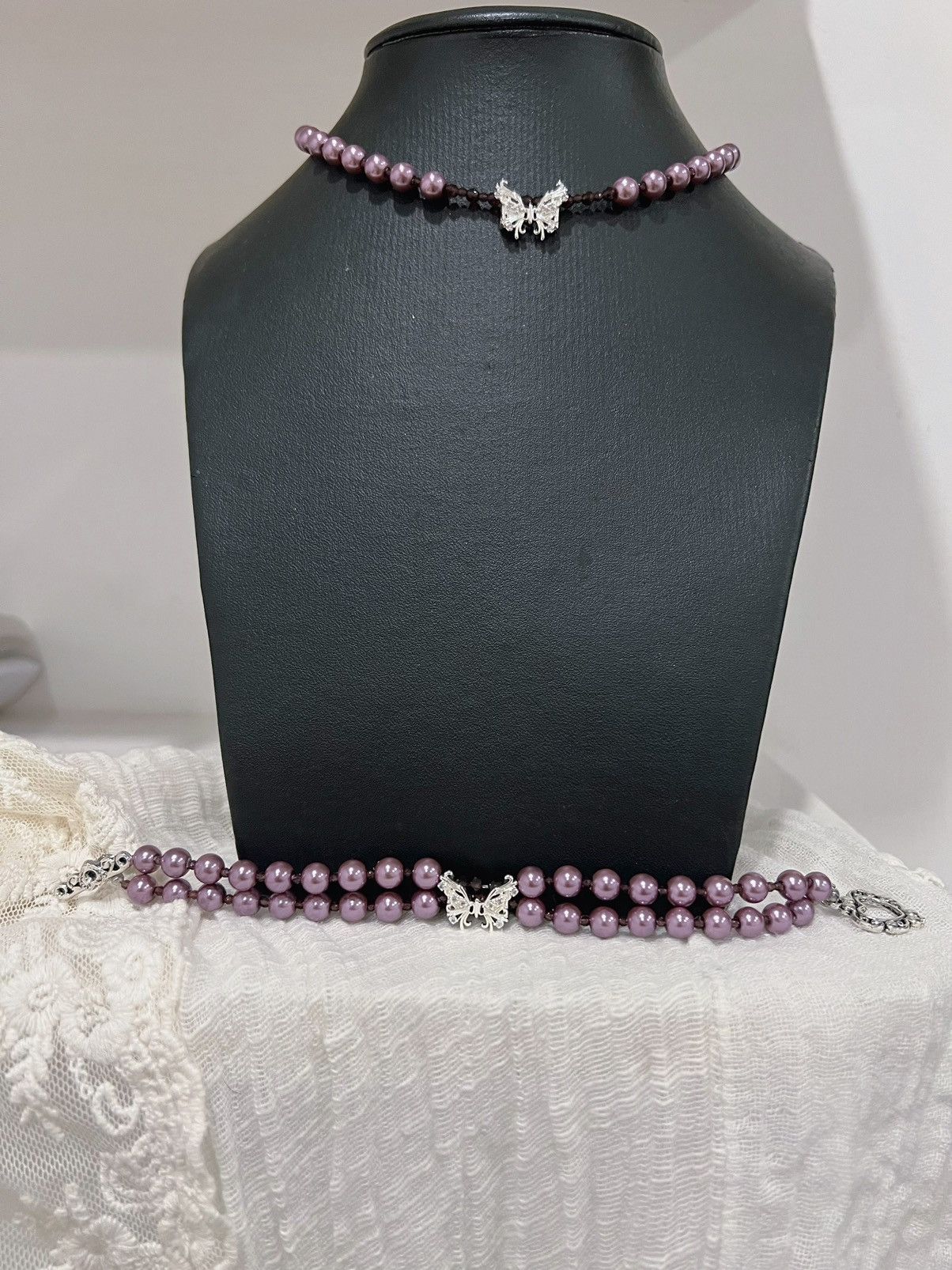 Japanese Brand Purple butterfly imitation pearl set 🔮🦋 Size ONE SIZE - 17 Thumbnail