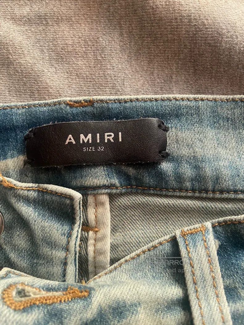 Amiri Amiri Yellow mud snake skin embroidery white snake skin pa Size US 32 / EU 48 - 2 Thumbnail