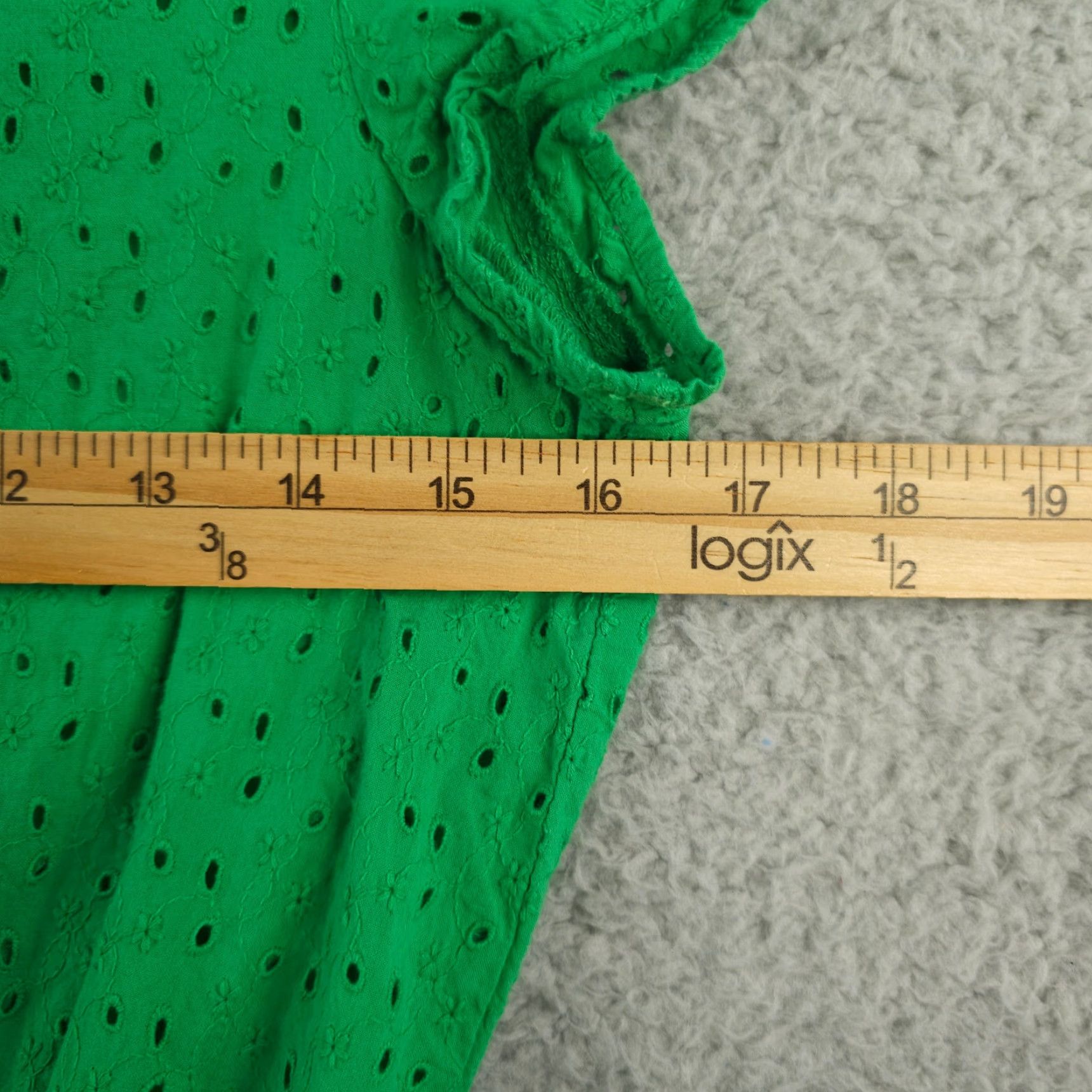 J.Crew J Crew Mercantile Dress Womens XXS Green Eyelet Collared Tie Front Lined Knee Size XXS / US 00 / IT 34 - 5 Thumbnail