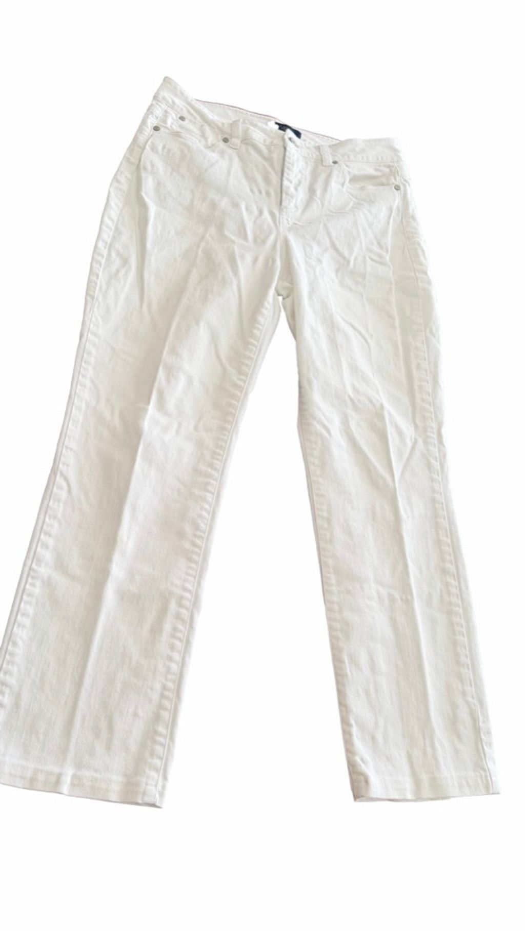 Talbots Talbots Petite White Straight Leg Jeans size 10P Size 32" / US 10 / IT 46 - 3 Thumbnail