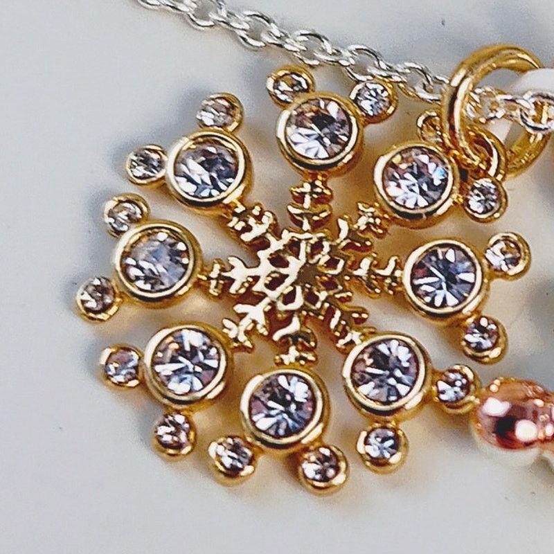 Disney Disney Christmas Necklace Mickey Snowflake Holly Silver NIP Size ONE SIZE - 3 Thumbnail