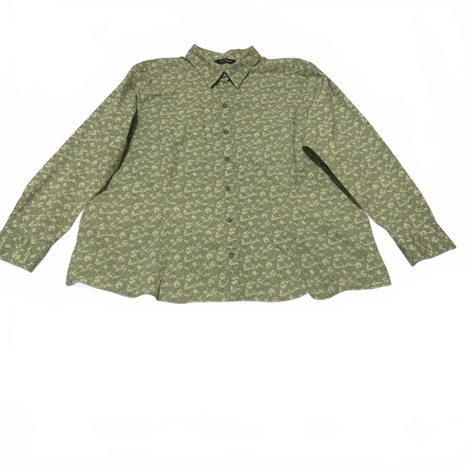 Eddie Bauer Eddie Bauer Men's Long Sleeve Green Floral Button-Up Shirt Size US XXL / EU 58 / 5 - 1 Thumbnail