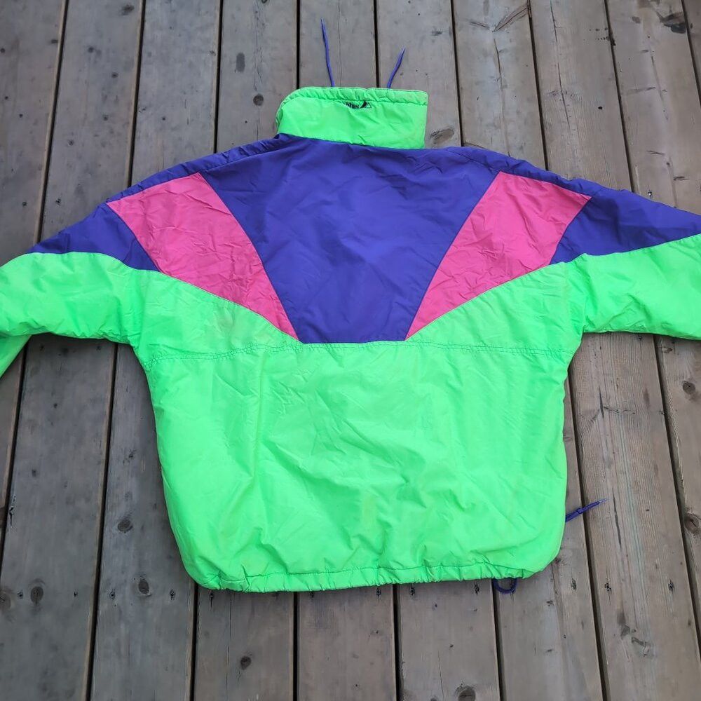 Other Vintage 80s Ski Jacket Green Retro Zip-Up Stand-Up Collar K Size M / US 6-8 / IT 42-44 - 5 Thumbnail