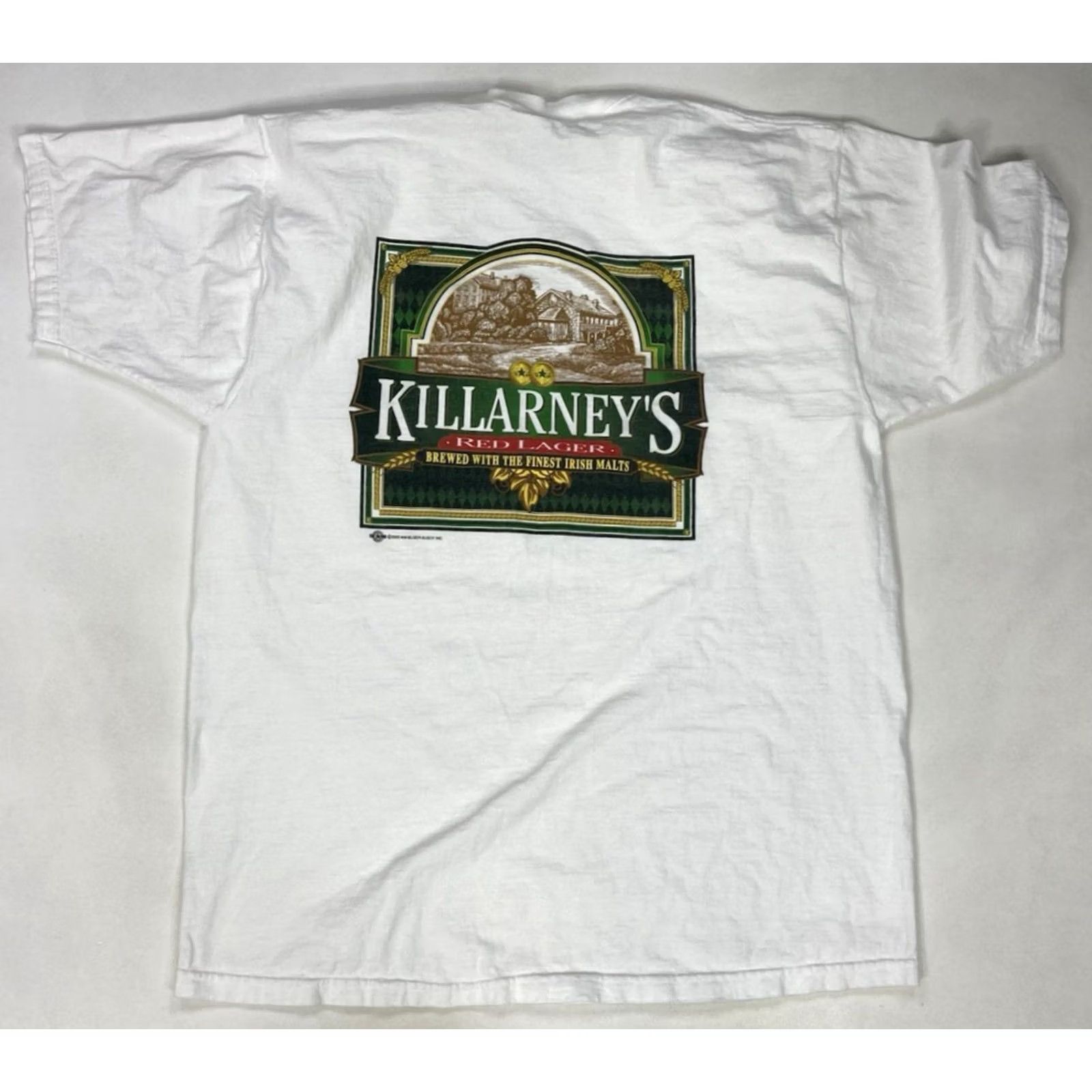 Fruit Of The Loom VINTAGE Killarney's Beer 2000 Graphic T-shirt Men XL White Size US XL / EU 56 / 4 - 2 Thumbnail