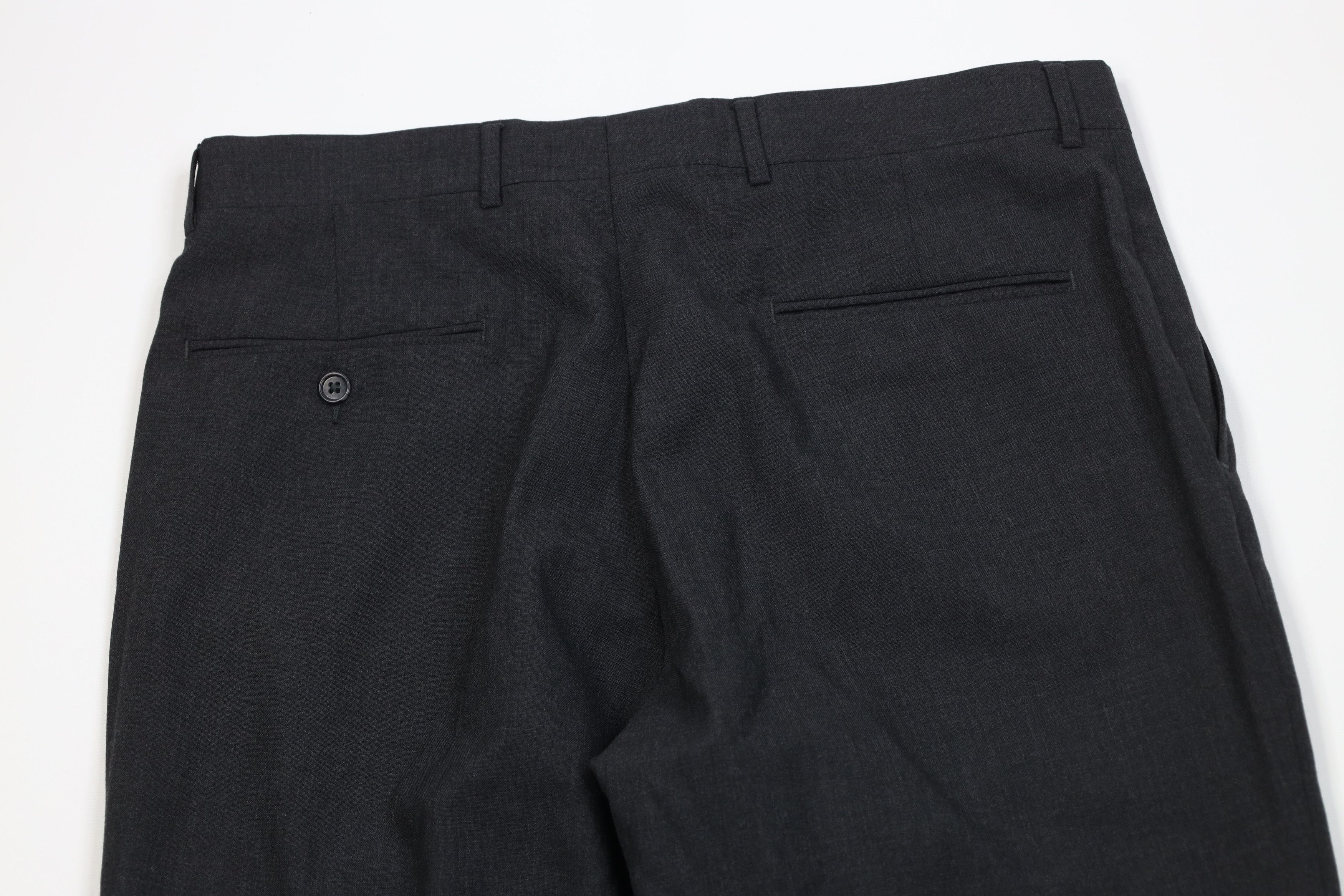 Vintage Vintage 90s Wool Knit Wide Leg Chino Pants Charcoal Gray Size US 34 / EU 50 - 10 Thumbnail