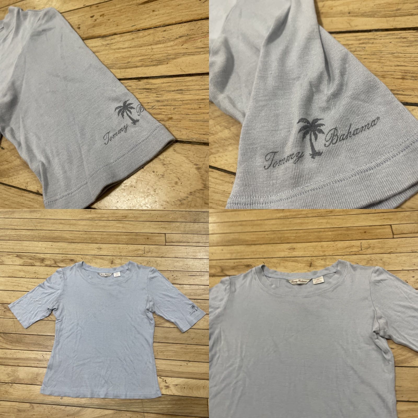 Tommy Bahama Tommy Bahama Silk Top Shirt Women M Light Blue Shimmer Beach 3/4 Sleeve V-Neck Pullover Casual Travel Womens Size M / US 6-8 / IT 42-44 - 10 Thumbnail
