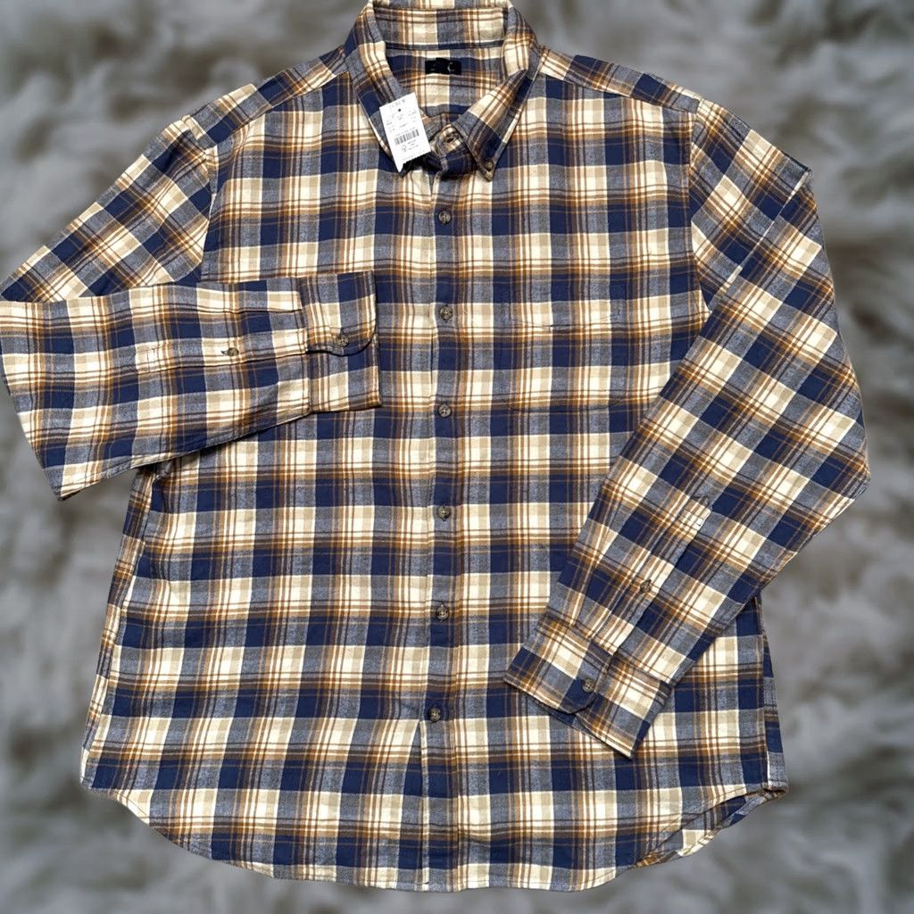 J.Crew J.CREW Brushed Twill Shirt Mens XL Plaid Button-Up Oxford Long Sleeve Casual Workwear Travel Multicolor Chest 48in Regular Fit Pocket Buttons Size US XL / EU 56 / 4 - 1 Thumbnail