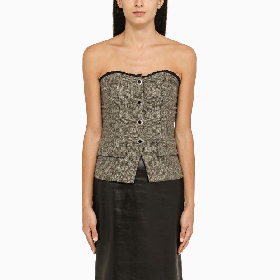 image of Andersson Bell O1D2Blof0124 Corset Top In Grey, Women's (Size XS)