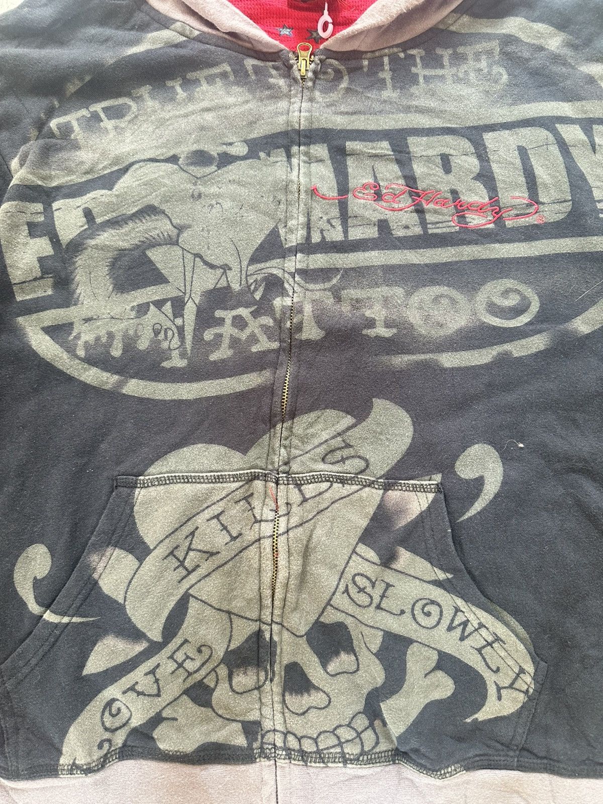 Ed Hardy Ed hardy hoody overprint embroidery Size US L / EU 52-54 / 3 - 7 Thumbnail