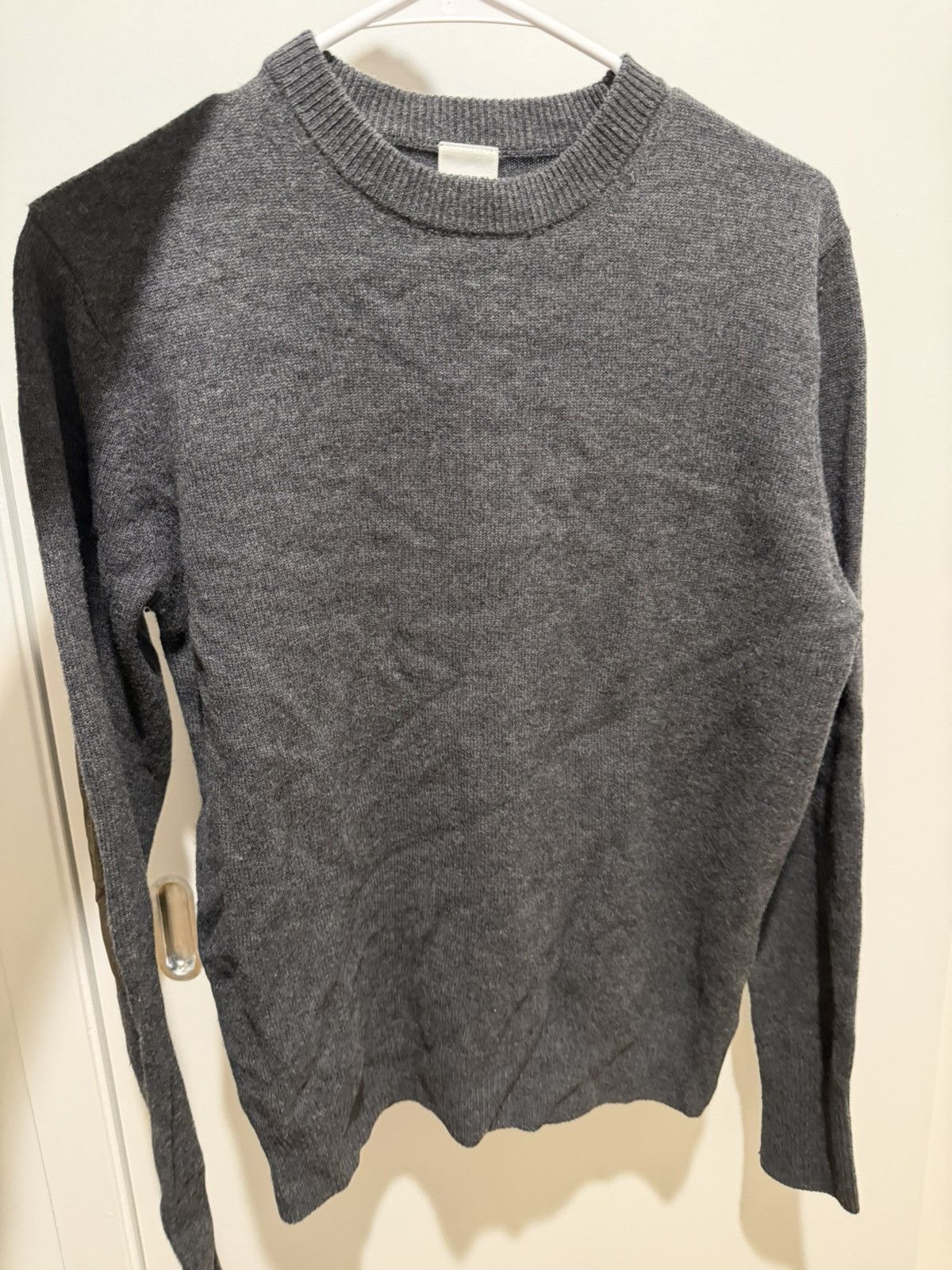 Aspesi Aspesi Grey Wool Sweater w/ Elbow Patches – 100% Wool Size US S / EU 44-46 / 1 - 2 Thumbnail