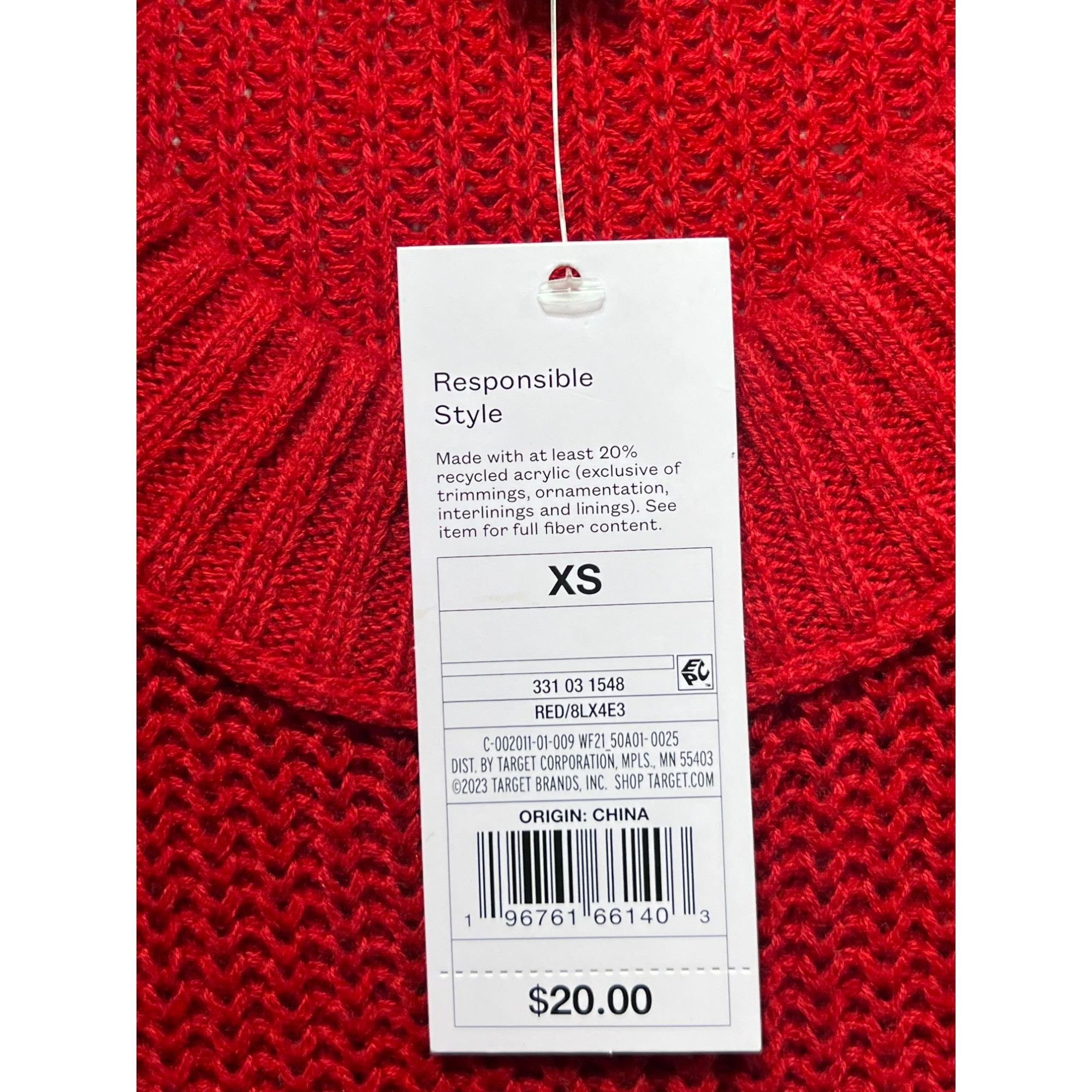 Other Wild Fable - Women's Cropped Long Sleeve Sweater - Red - Ext Size XS / US 0-2 / IT 36-38 - 8 Thumbnail