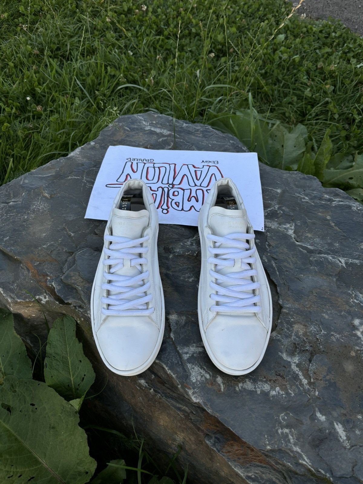 Saint Laurent Paris YSL Paris SL/01 Signature Court Classic Leather Low Top Sneaker Shoes Trainers Size US 10 / IT 40 - 5 Thumbnail