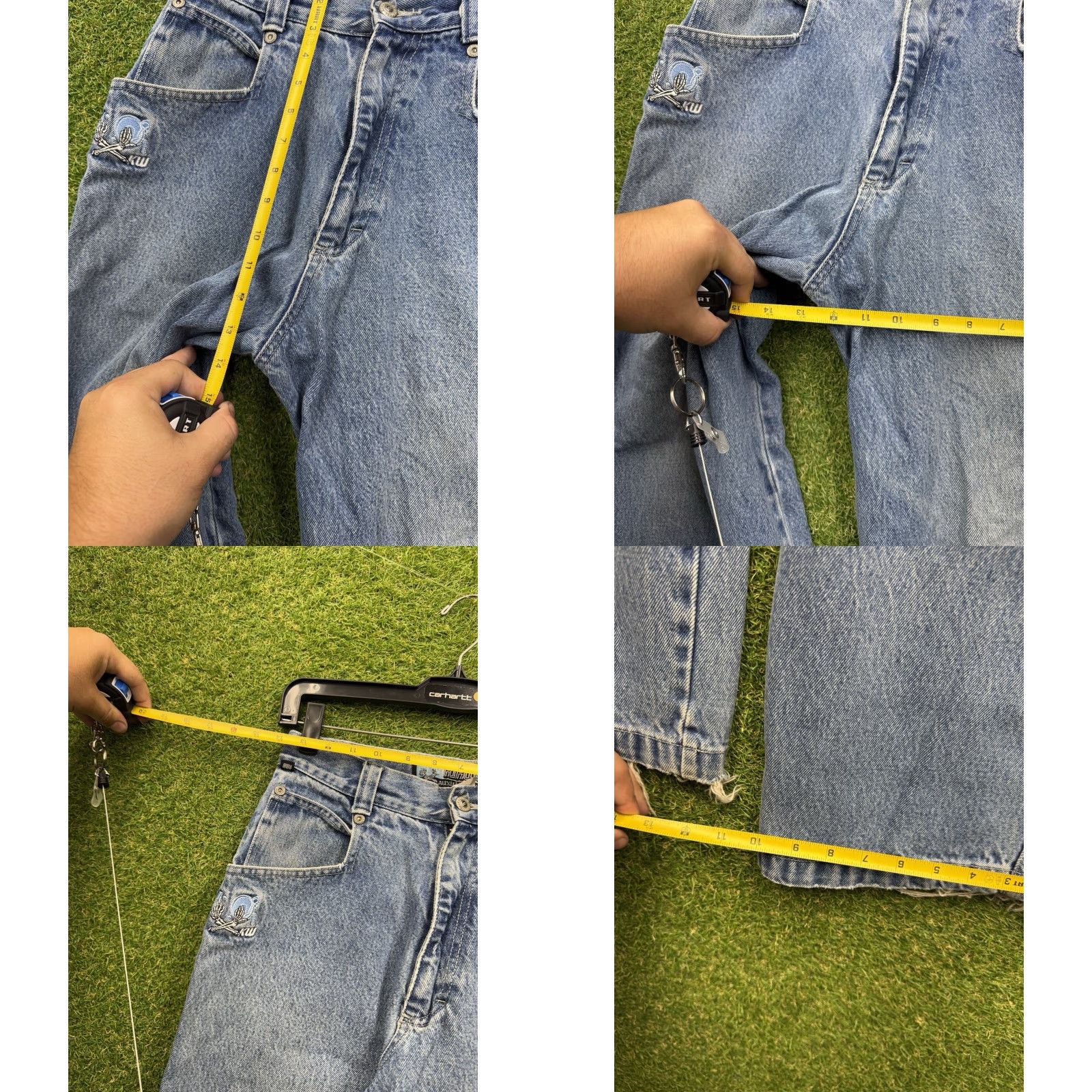 Vintage VINTAGE Kikwear Jeans 90s Y2K Raver Skater Wide-Leg 30x30 Button Fly Blue Denim 5-Pocket Mens Adjustable Rise High Relaxed 34 In Waist 30 In Inseam Size US 30 / EU 46 - 8 Thumbnail