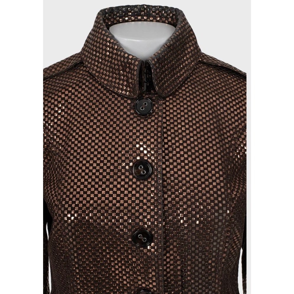 Burberry Burberry Brown Leather Jacket Sz.42 S Size S / US 4 / IT 40 - 4 Thumbnail