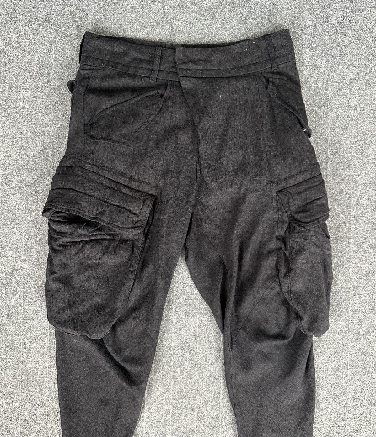 Julius Julius - Linen Gas Mask Multi Pocket Cargo - Gray/Black Size US 30 / EU 46 - 2 Thumbnail
