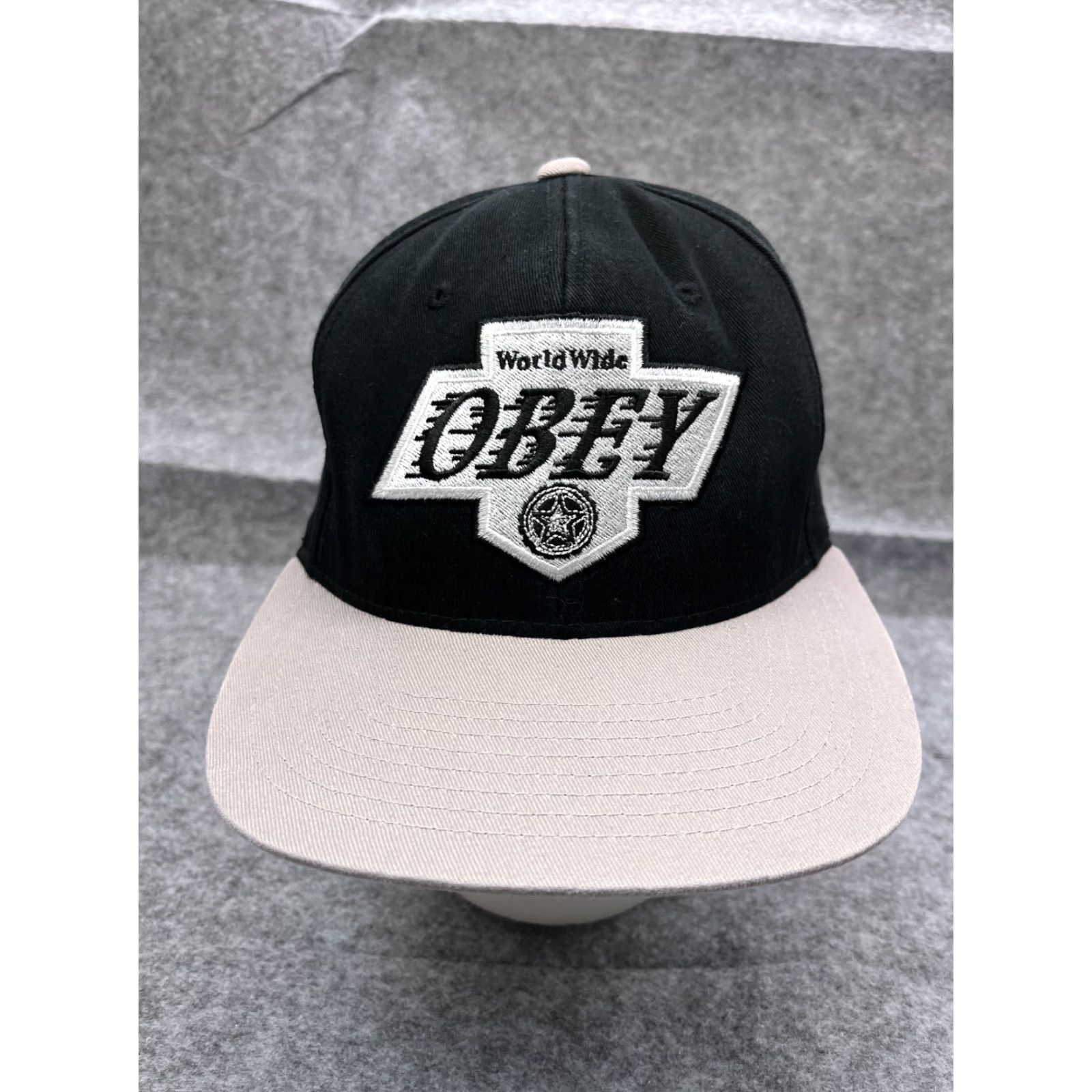 Obey OBEY Hat Cap Snap Back Adult One Size Black Gray 100% Cotton Outdoors Twill Mens Shirt Size ONE SIZE - 2 Thumbnail