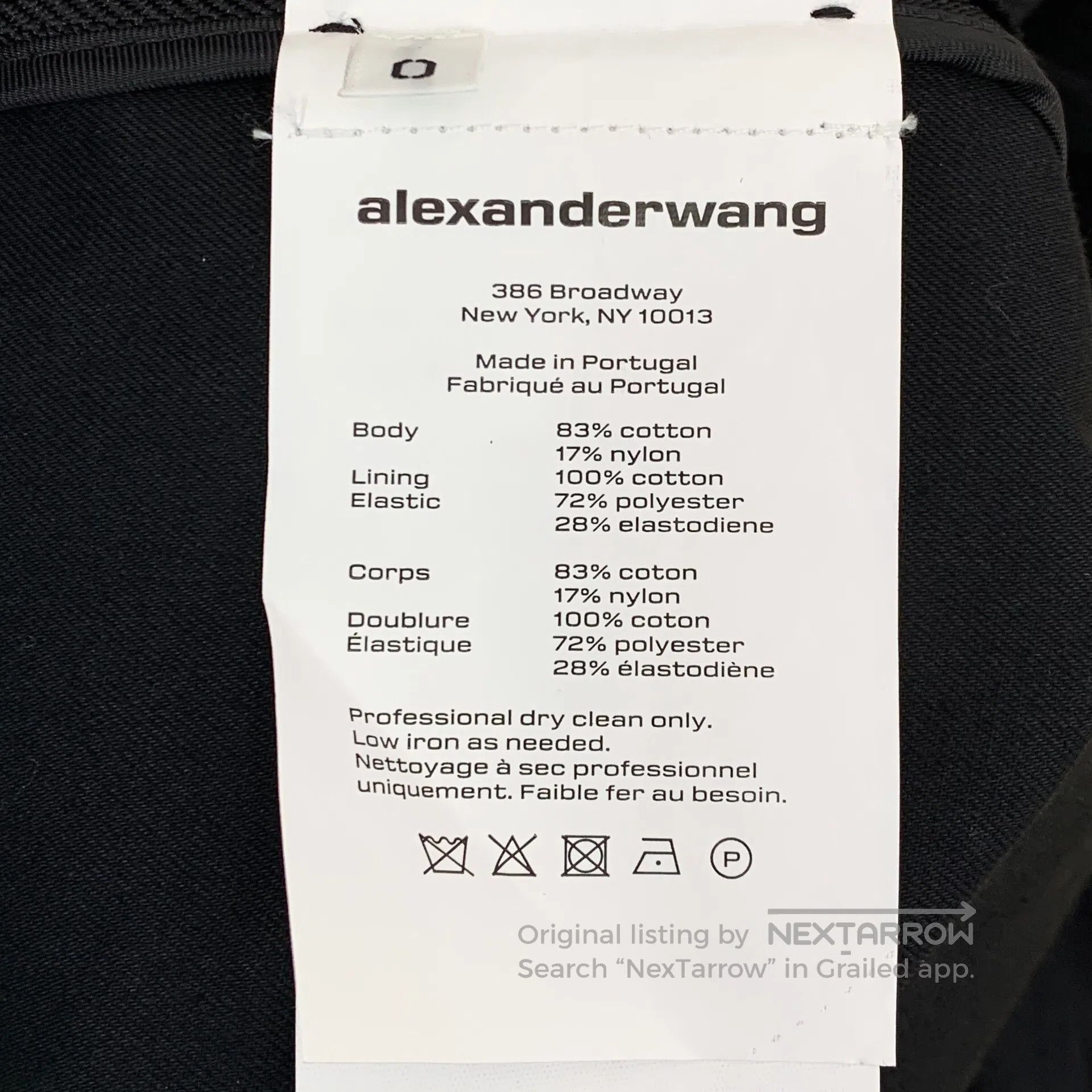 Alexander Wang Alexander Wang size XS Black stretch logo lettered cotton Size US 27 - 7 Thumbnail