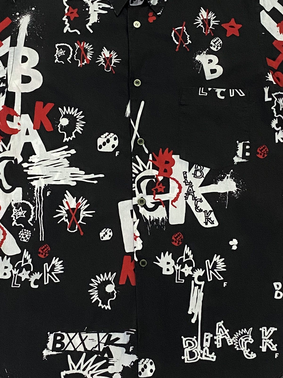 Comme des Garcons × Comme des Garcons Black Rare🔥Comme Des Garçons Black Fullprint Shirt Button Ups Size US L / EU 52-54 / 3 - 12 Thumbnail