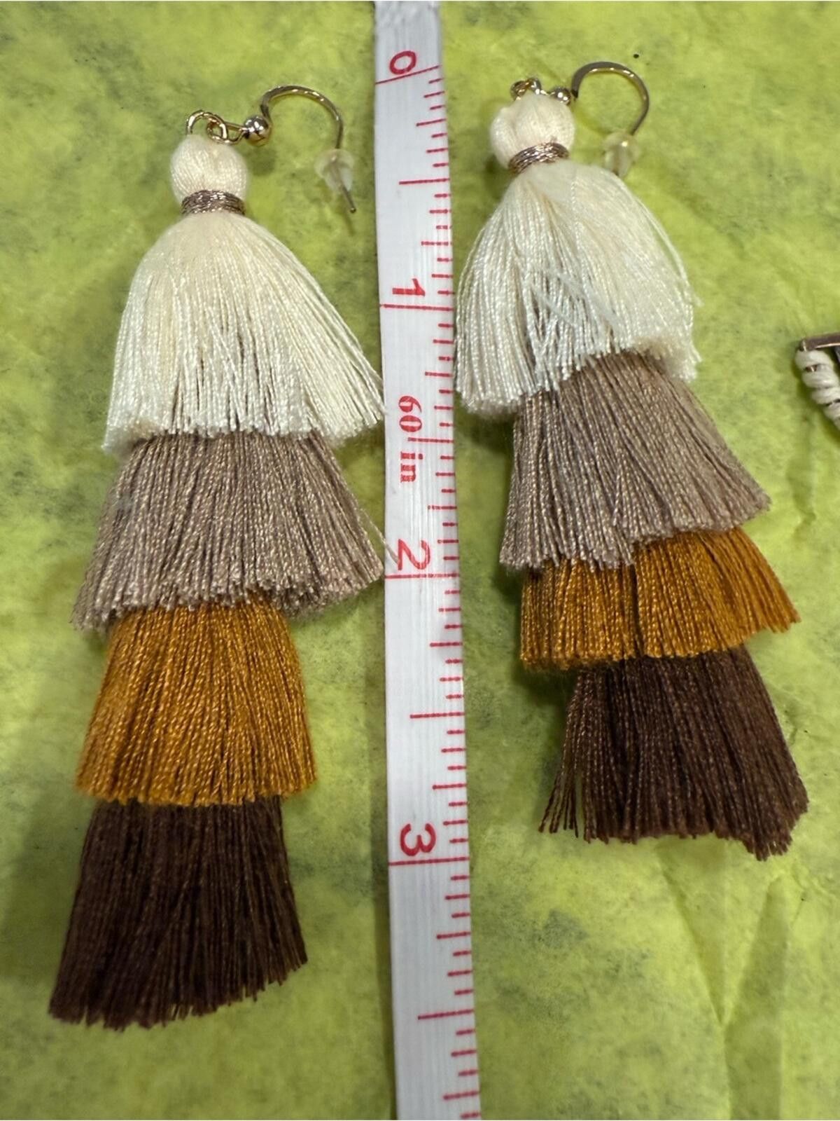 Other Neutral boho chic earring beaded and tasseled set of two Size ONE SIZE - 6 Thumbnail