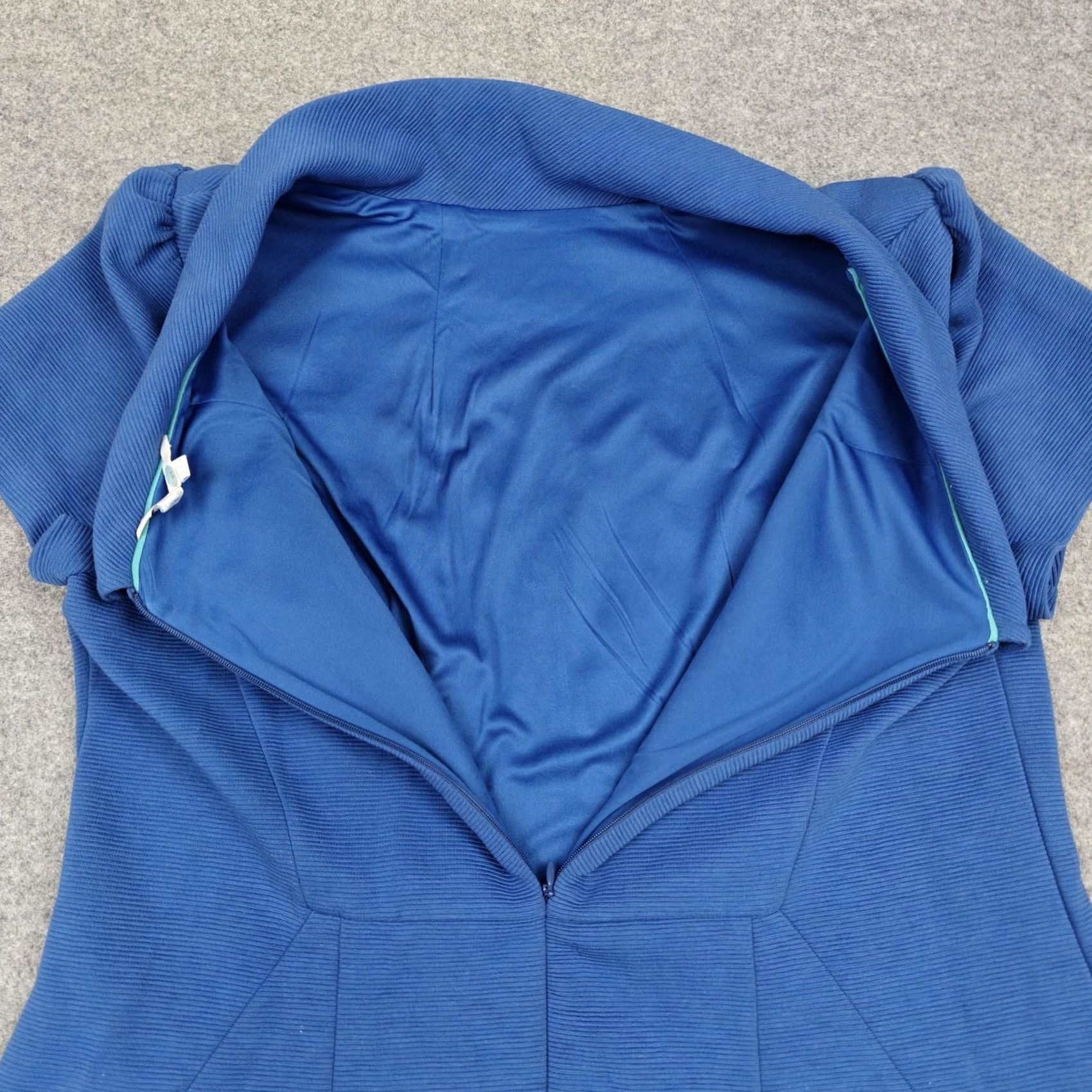 Boden Boden Dress Womens 16 Blue Collared Knit Sheath Short Sleeve Knee Length Work Dress Size 38" / US 16 / IT 52 - 5 Thumbnail