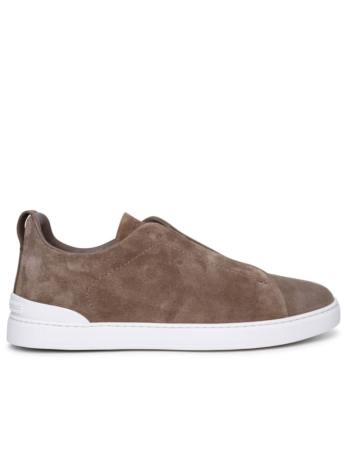 image of Ermenegildo Zegna Zegna 'triple Stitch' Brown Leather Sneakers, Men's (Size 13)
