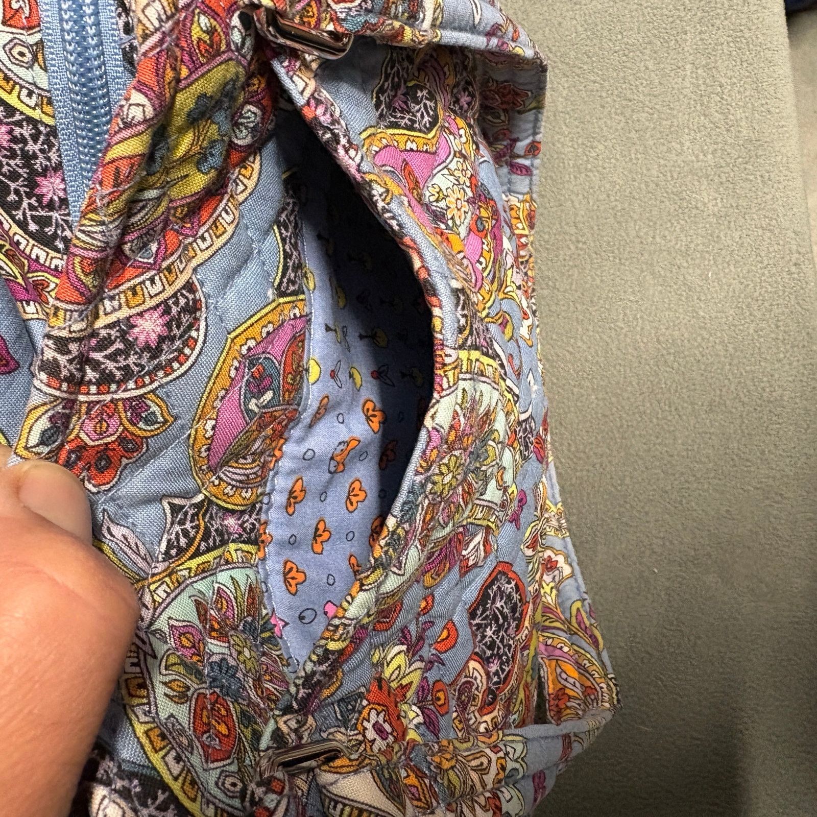 Vera Bradley VERA BRADLEY Glenna Satchel Provence Paisley in Cotton Blue Size ONE SIZE - 10 Thumbnail