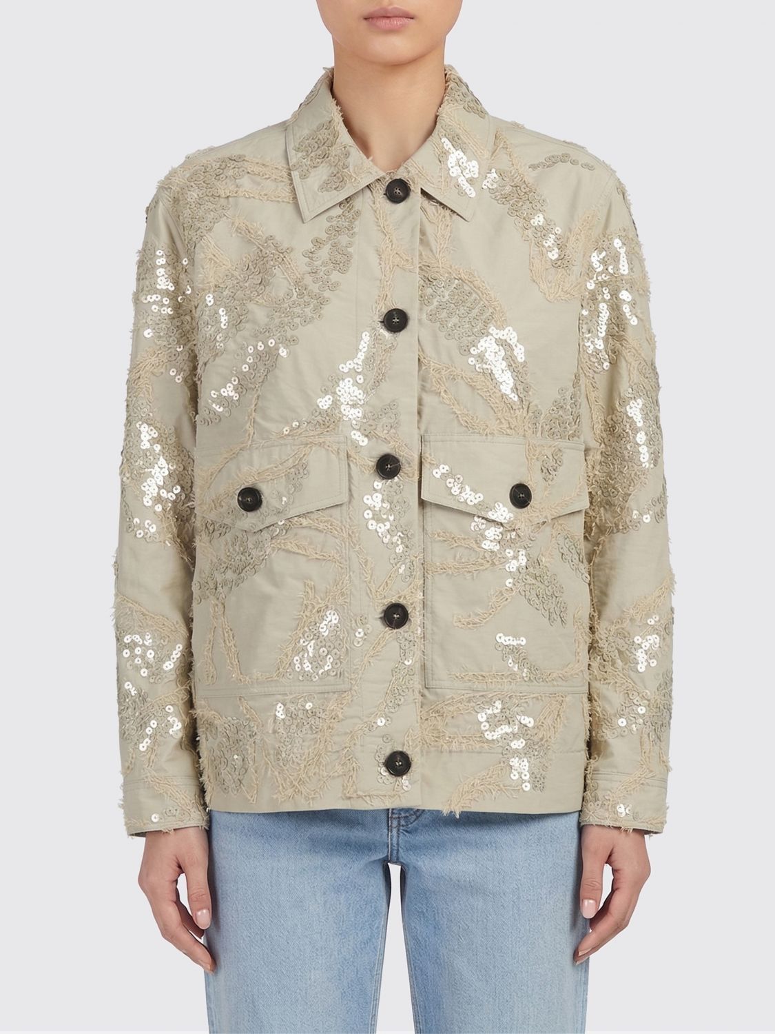 Brunello Cucinelli Brunello Cucinelli Jacket Woman Cream Size M / US 6-8 / IT 42-44 - 1 Thumbnail