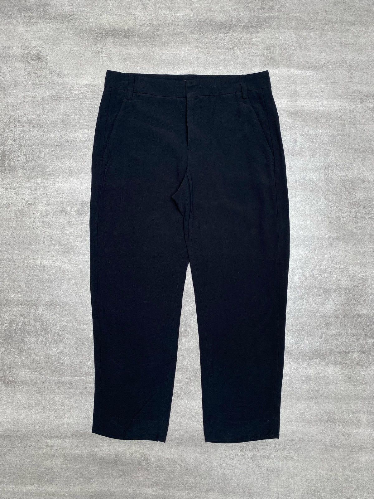 Helmut Lang Rayon Black Straight Leg Pants Size 31" - 2 Thumbnail