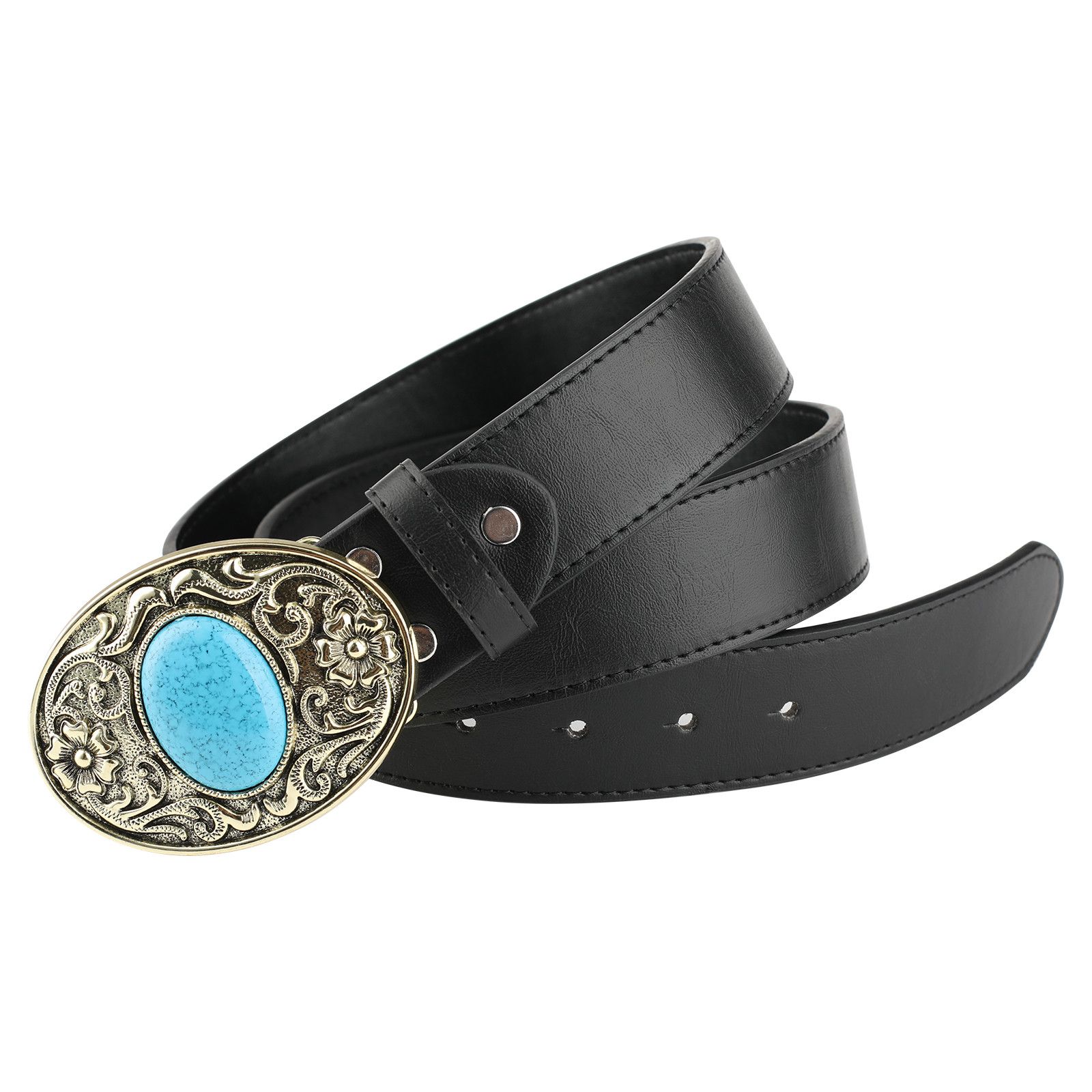 Designer Turquoise stone Belt Riveted Belts Menswear Accessories Size ONE SIZE - 1 Thumbnail