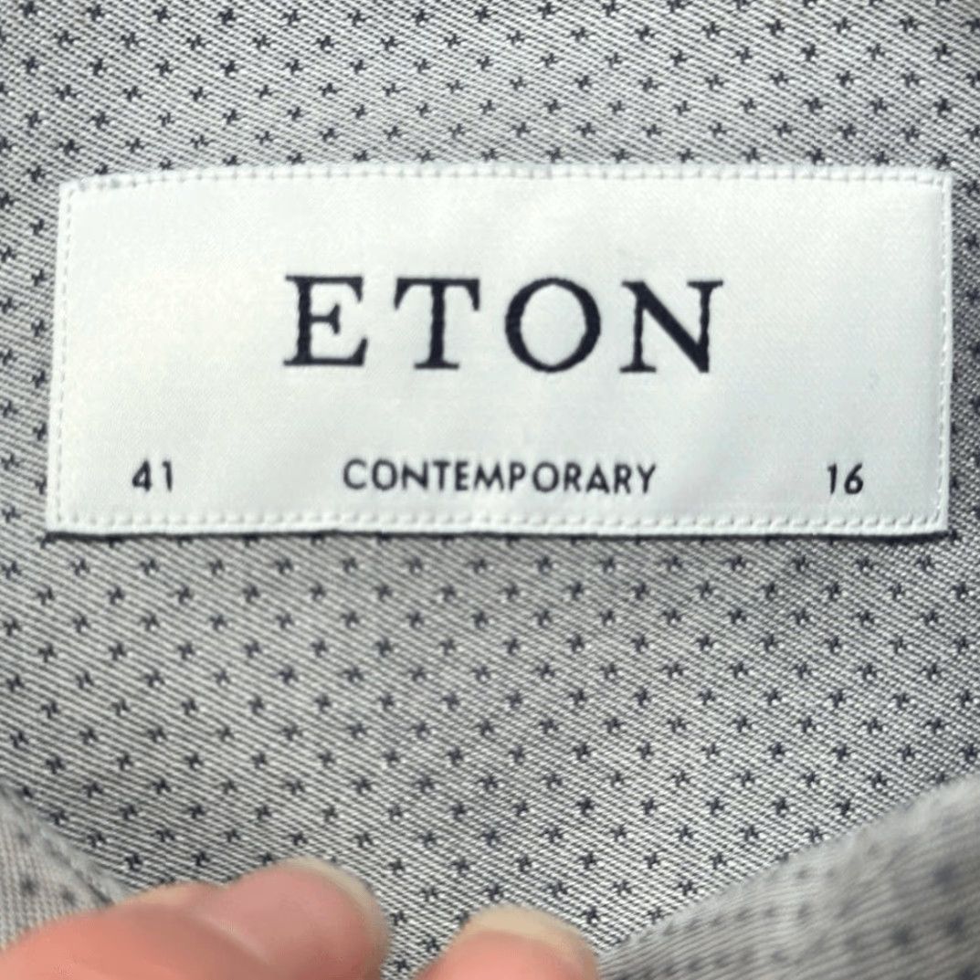 Eton ETON Shirt Mens 16 Gray Long Sleeve Button Up Cotton Dress Shirt 41 16 Size US L / EU 52-54 / 3 - 7 Thumbnail