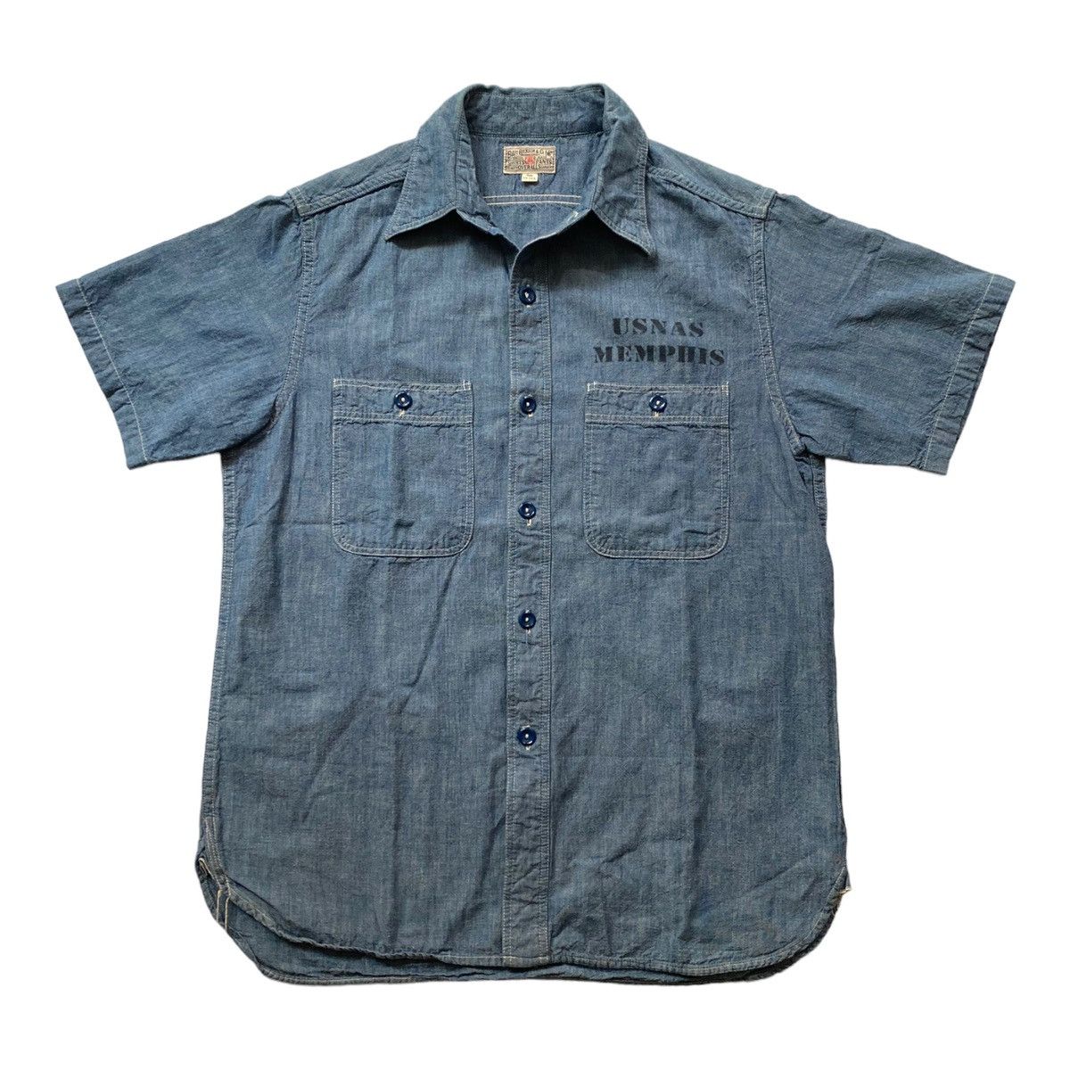 Buzz Rickson's × Japanese Brand Buzz Rickson's USN Chambray Work Shirt Short Sleeve Us Navy Size US S / EU 44-46 / 1 - 2 Thumbnail